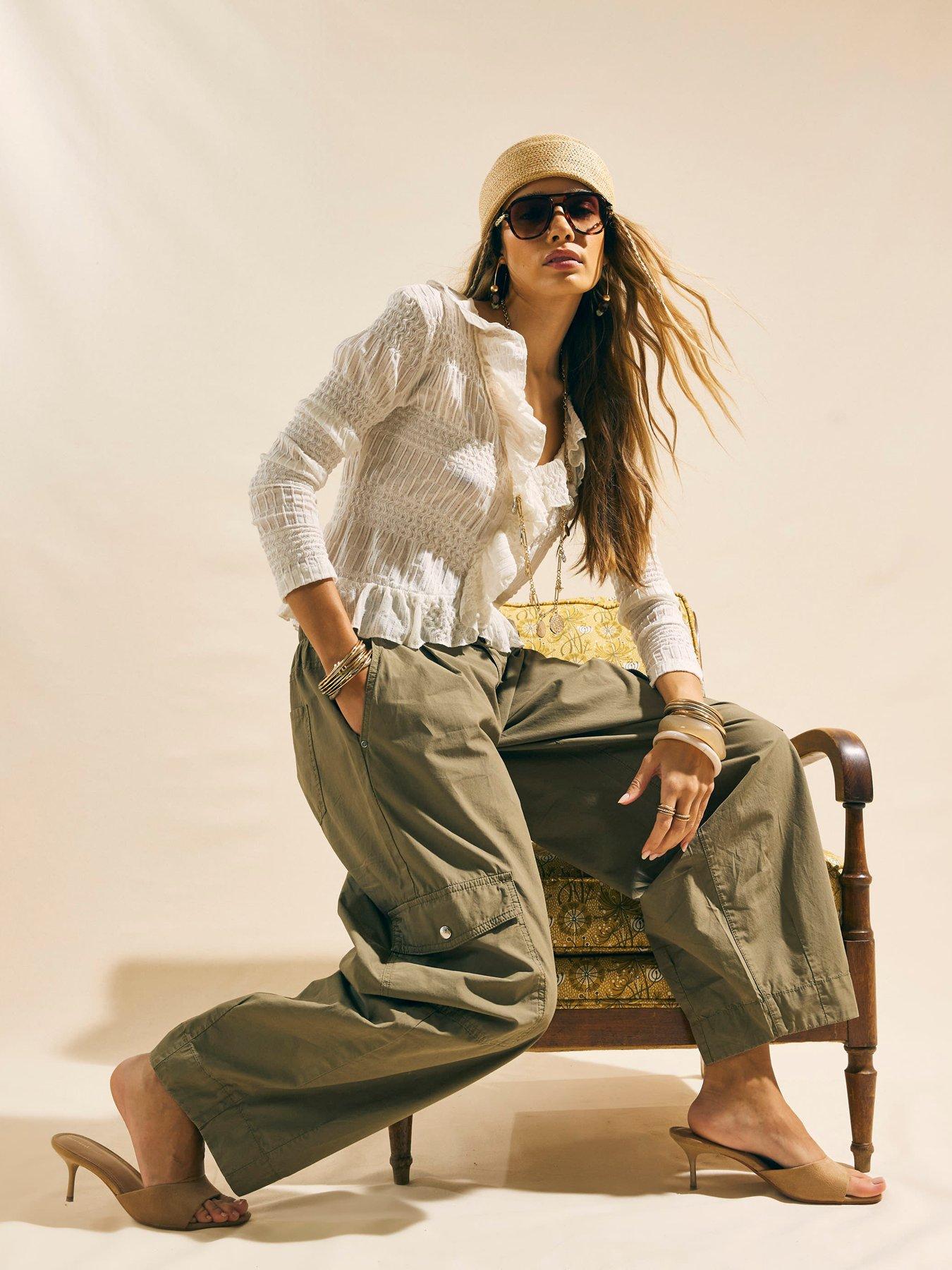 Image 4 of 5 of River Island Straight Leg Cargo - Green