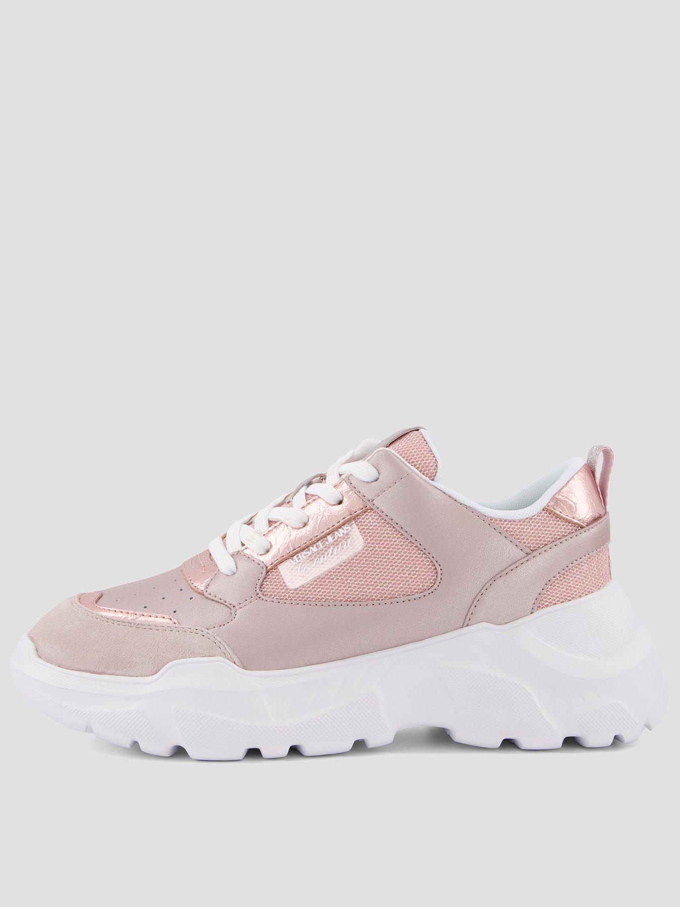 Image 1 of 7 of Versace Jeans Couture Glitter Chunky Trainer - Pink