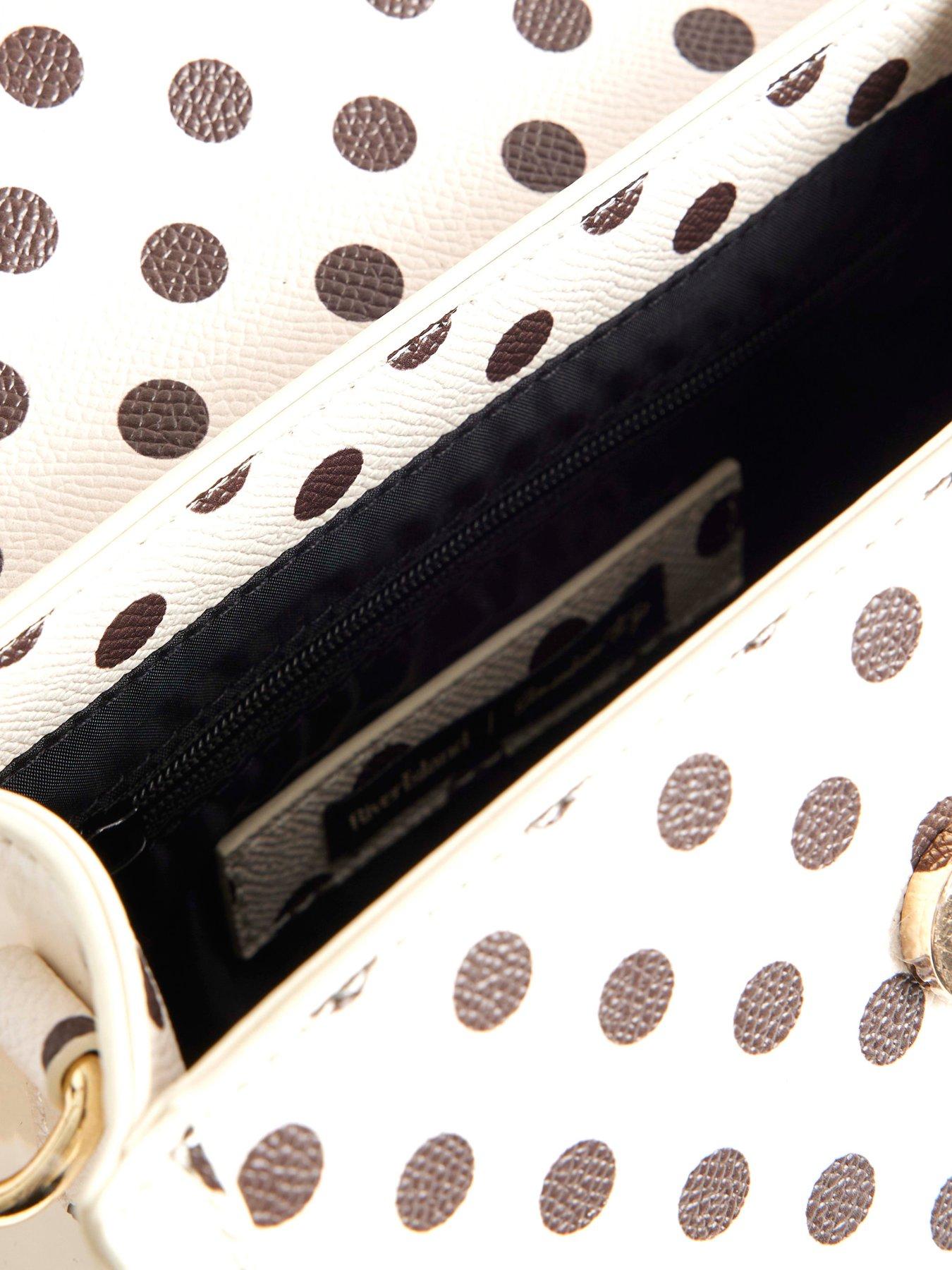 Image 6 of 6 of River Island Polka Dot Mini Charm Tote Bag - Beige