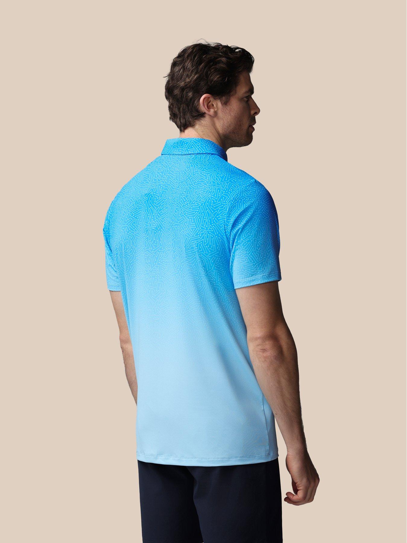 Image 2 of 6 of Castore Mens Golf Map Printed Polo- Ibiza Polo - Blue