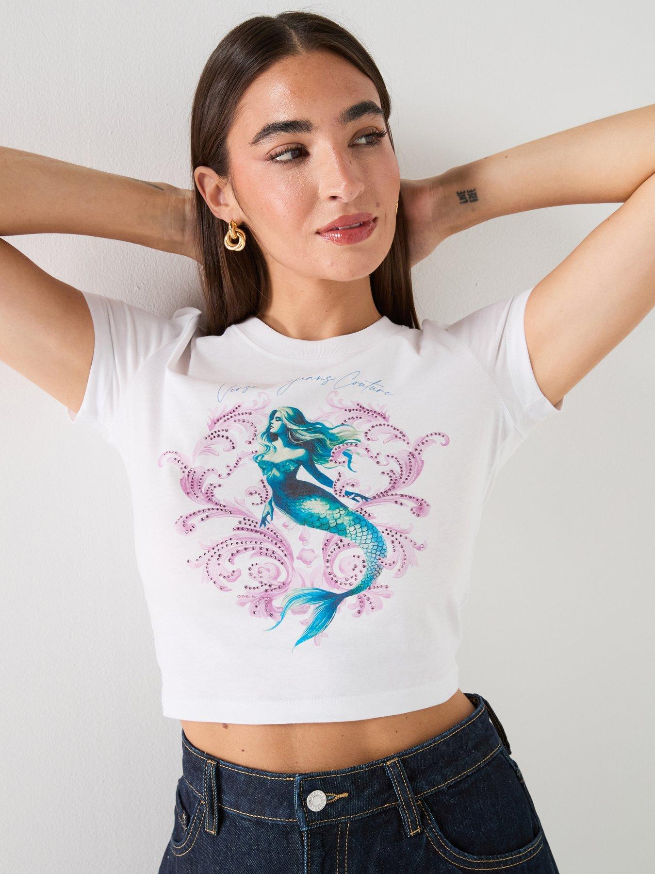 Versace Jeans Couture Crop Mermaid T-Shirt