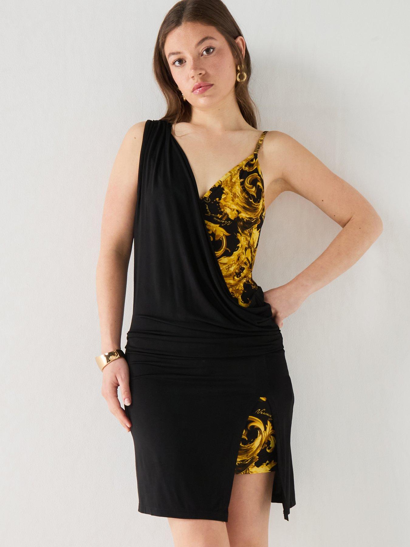 Versace Jeans Couture Drape Mini Dress - Black