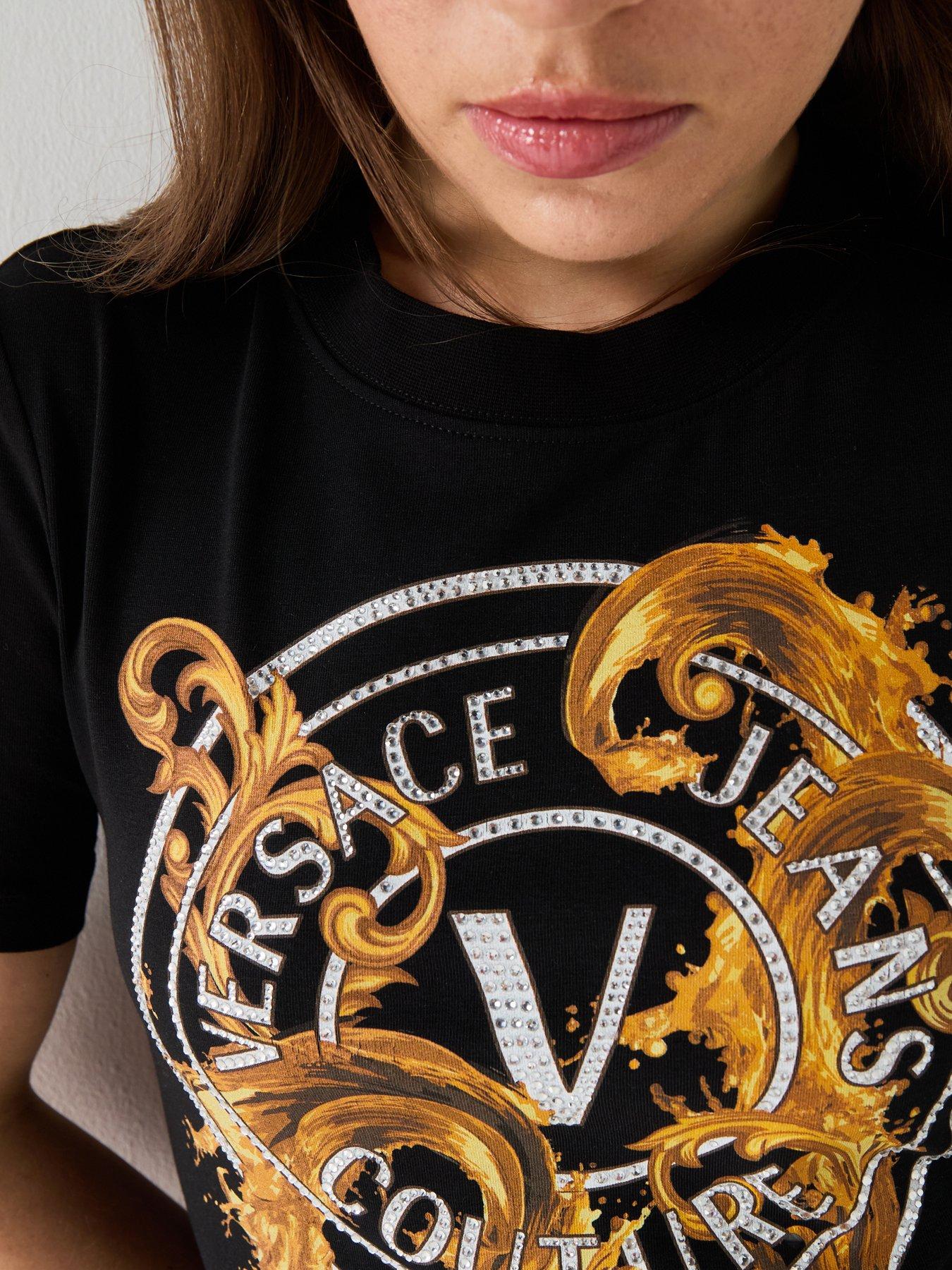 Versace Jeans Couture V- Emblem Wave Dress - Black | Very