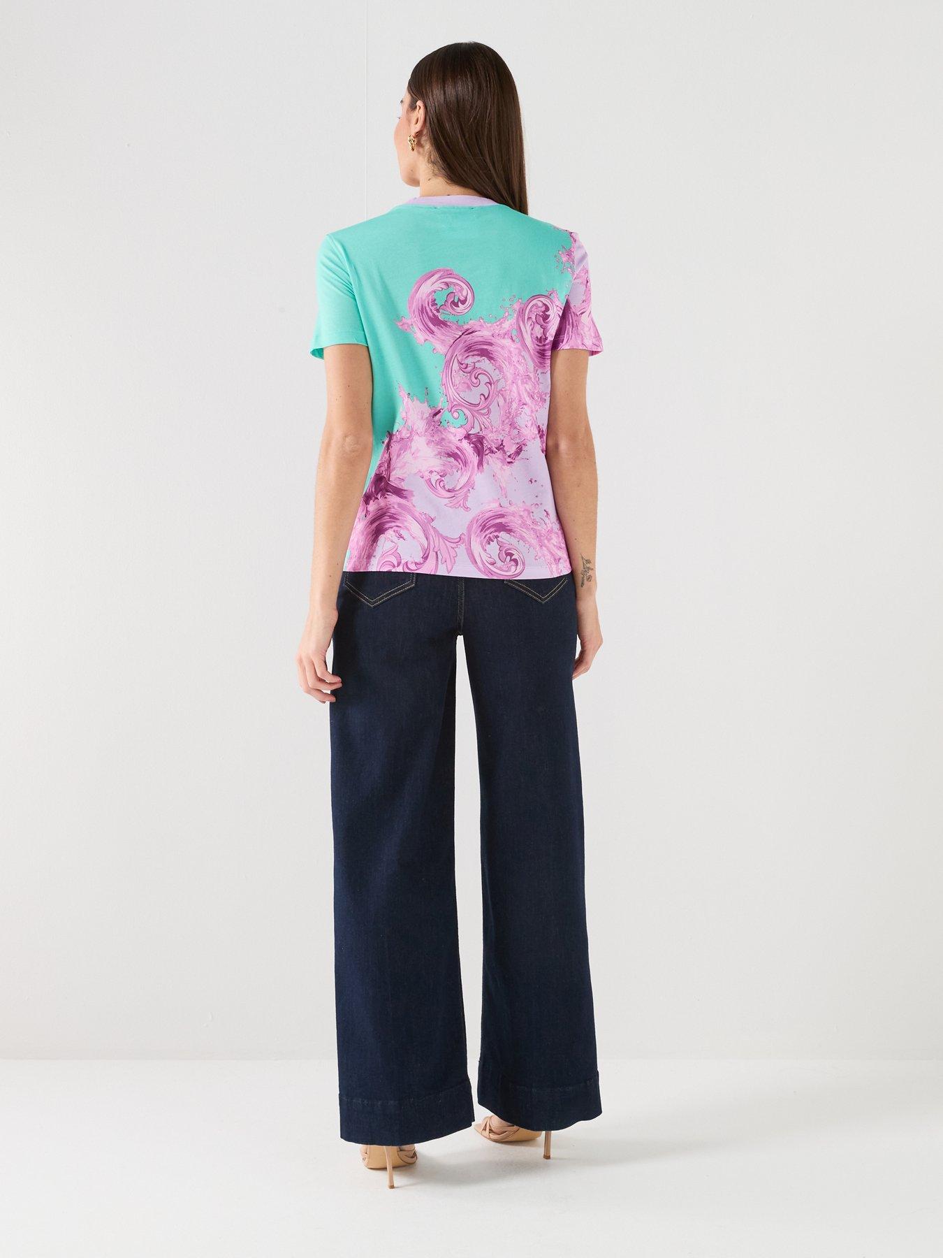Image 2 of 6 of Versace Jeans Couture Placed T-Shirt - Purple