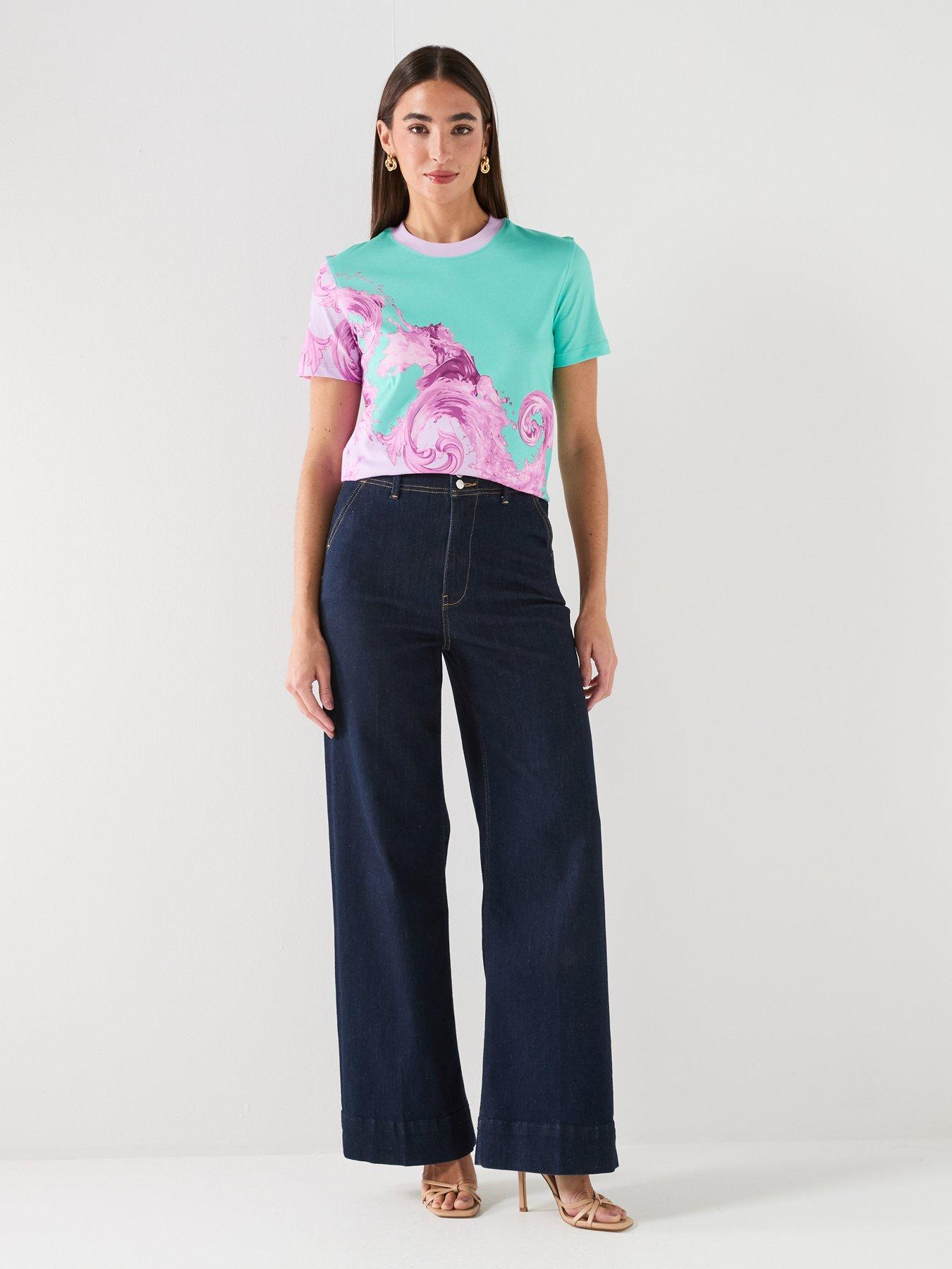 Image 3 of 6 of Versace Jeans Couture Placed T-Shirt - Purple