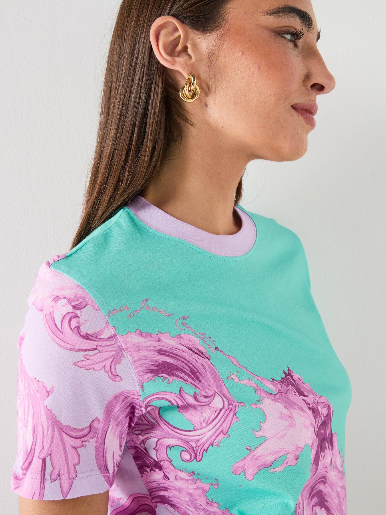 Image 4 of 6 of Versace Jeans Couture Placed T-Shirt - Purple