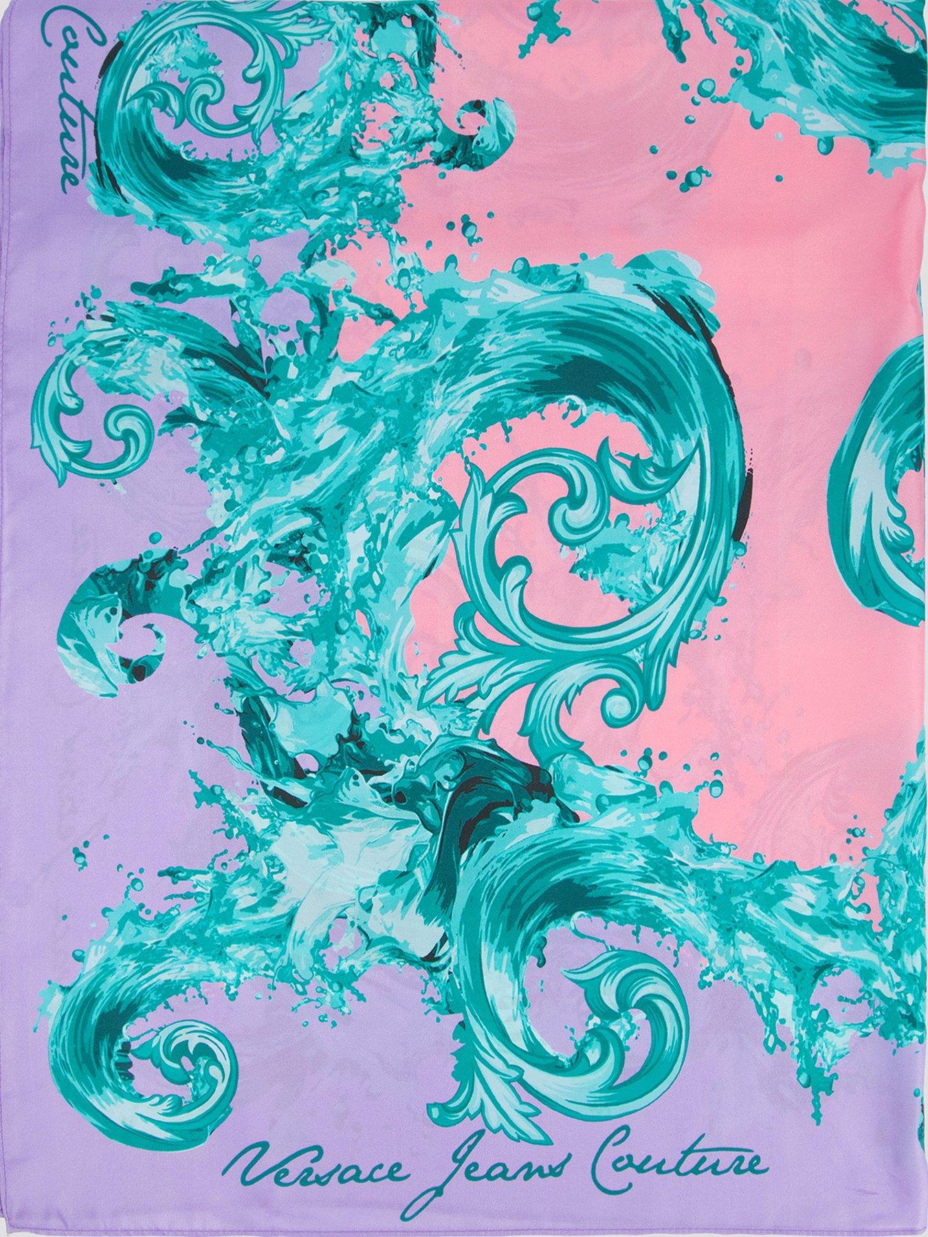 Versace Jeans Couture Printed Silk Twill Foulard Scarf