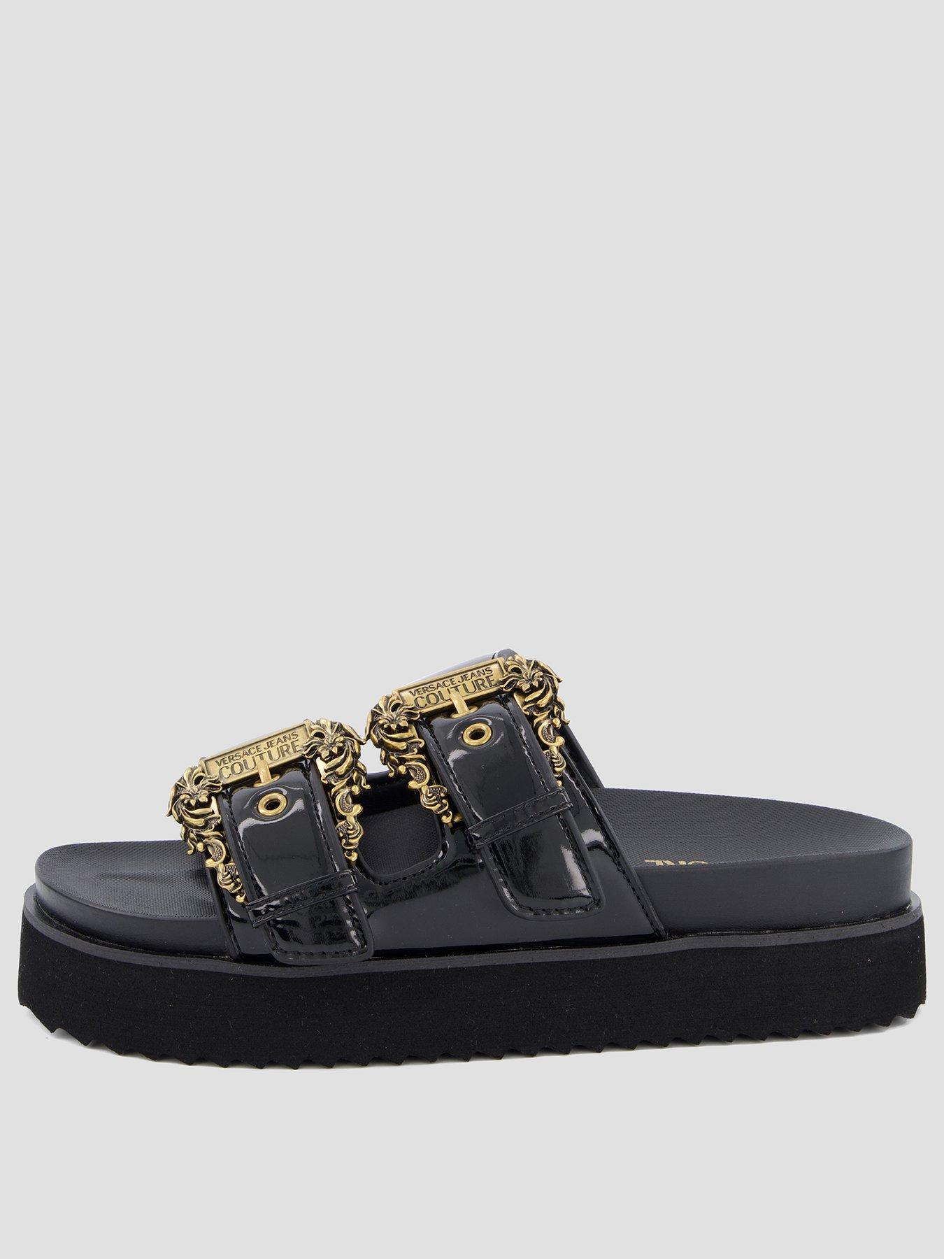 Image 2 of 8 of Versace Jeans Couture Double Bucket Platform Sandal - Black