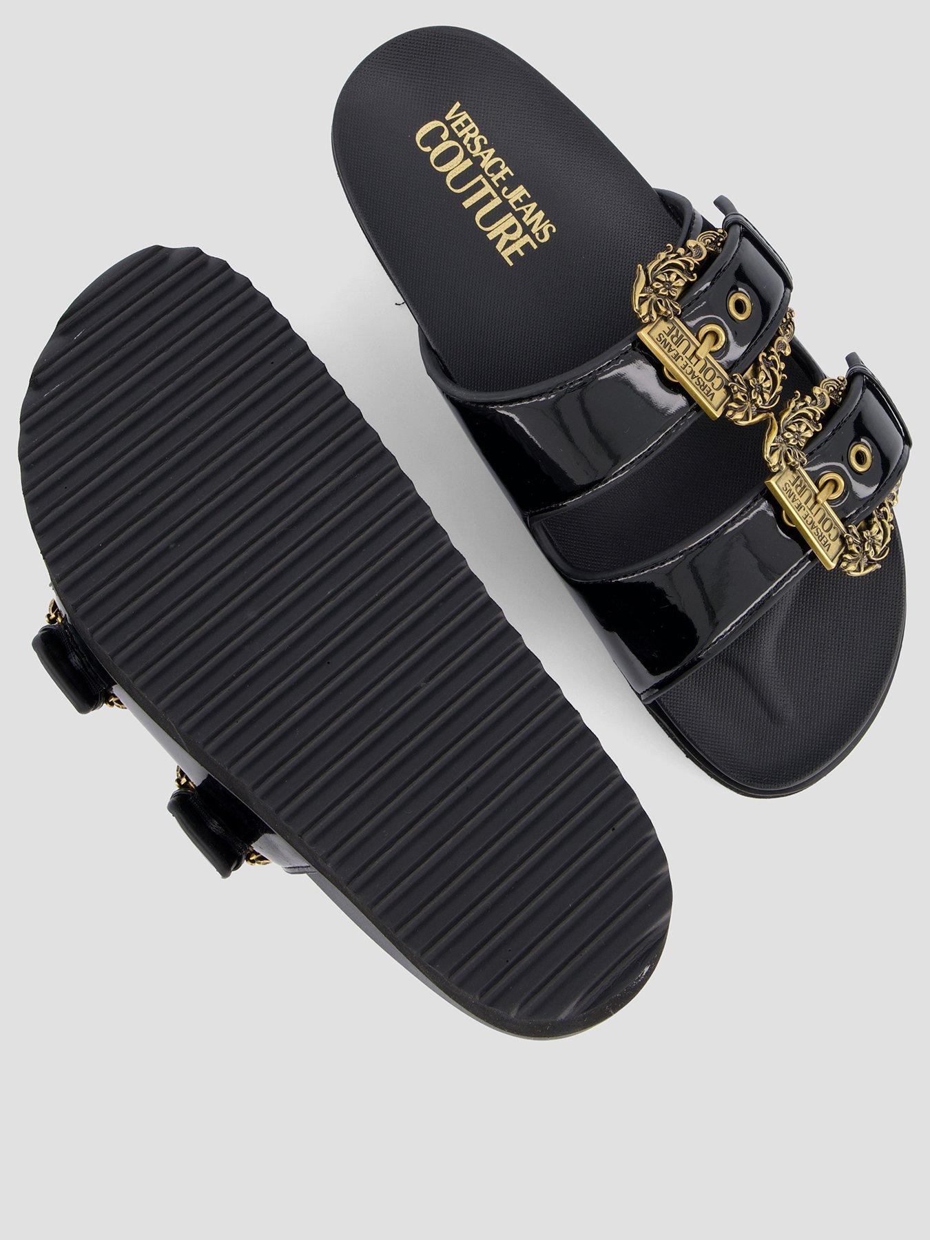 Image 3 of 8 of Versace Jeans Couture Double Bucket Platform Sandal - Black