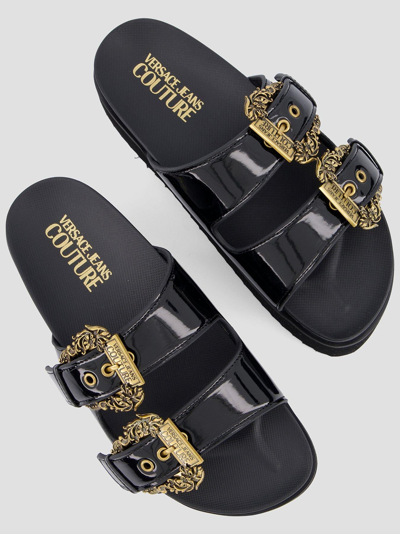 Image 4 of 8 of Versace Jeans Couture Double Bucket Platform Sandal - Black