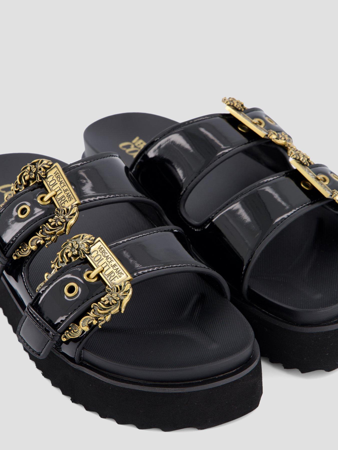 Image 6 of 8 of Versace Jeans Couture Double Bucket Platform Sandal - Black