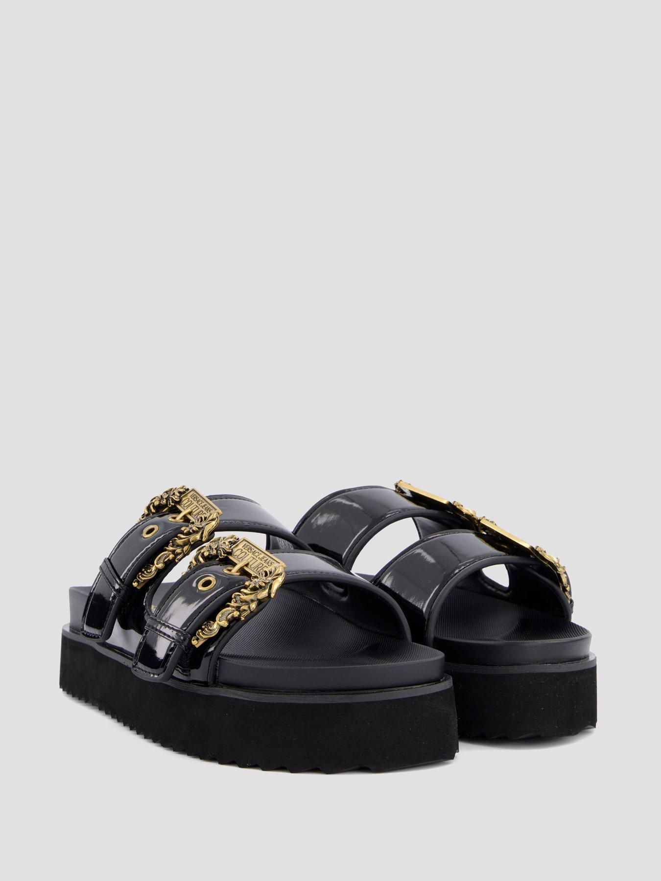 Image 7 of 8 of Versace Jeans Couture Double Bucket Platform Sandal - Black