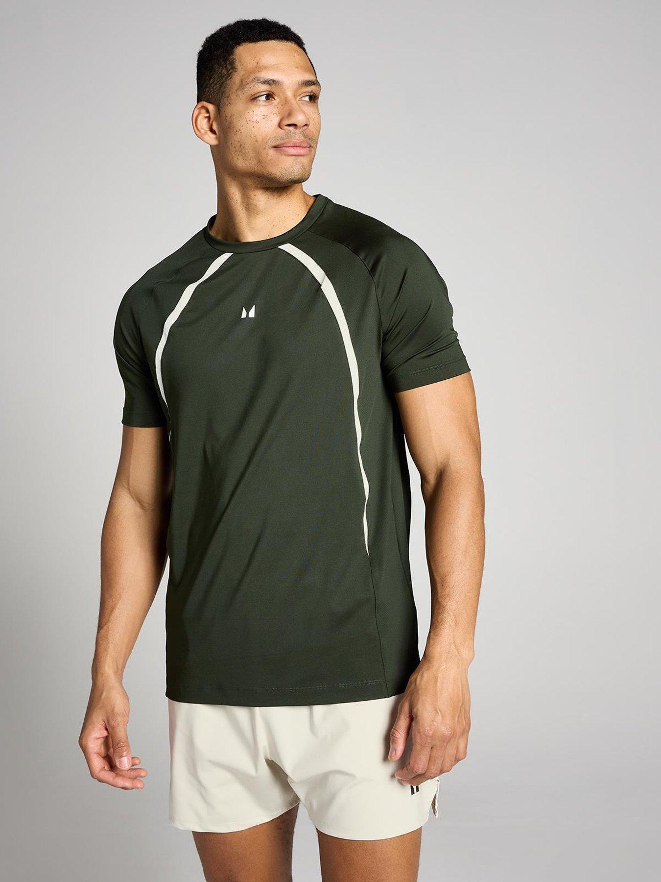 Image 1 of 4 of MyProtein Mens Training Tempo Panel T-Shirt - Green
