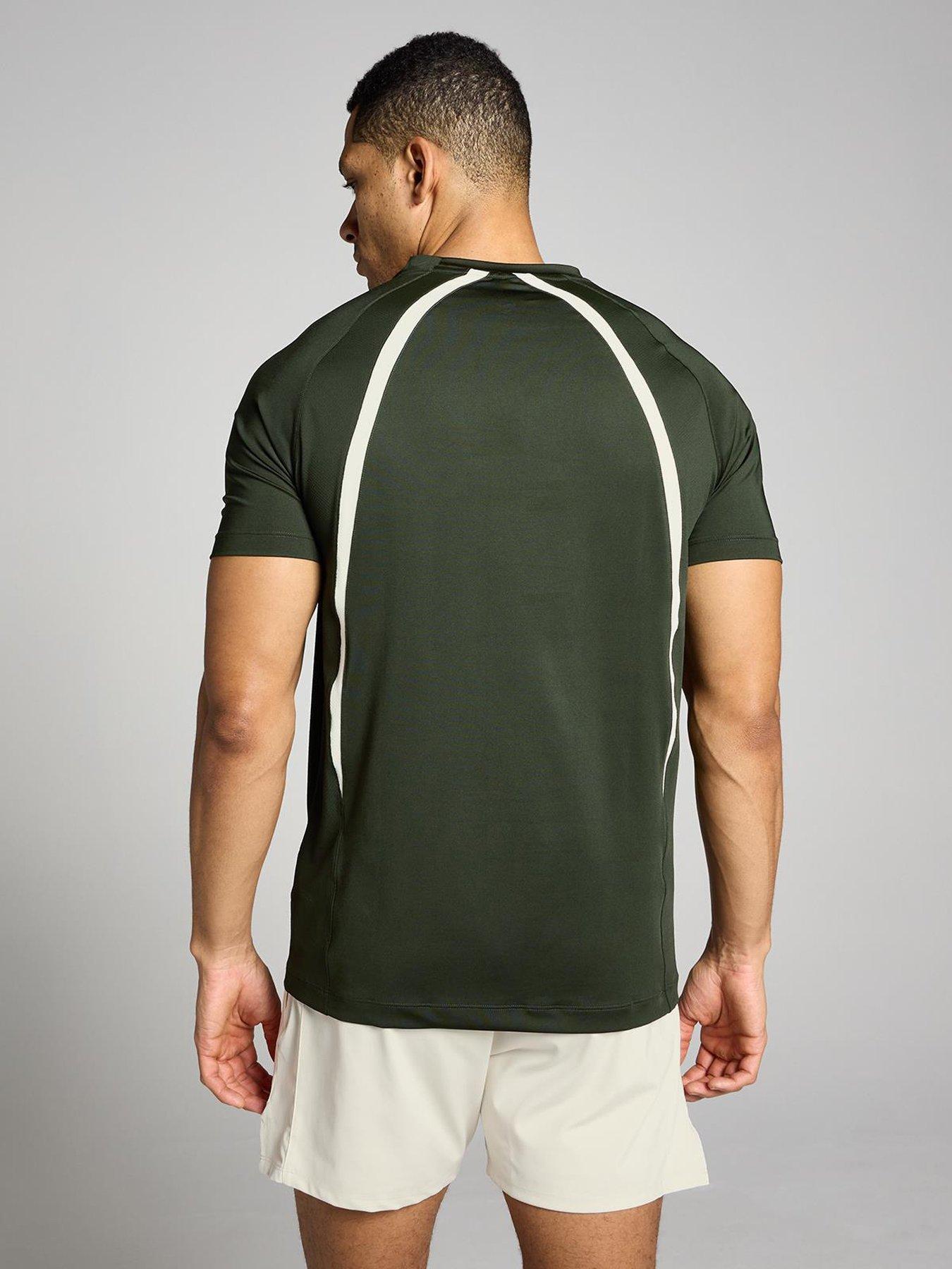 Image 2 of 4 of MyProtein Mens Training Tempo Panel T-Shirt - Green