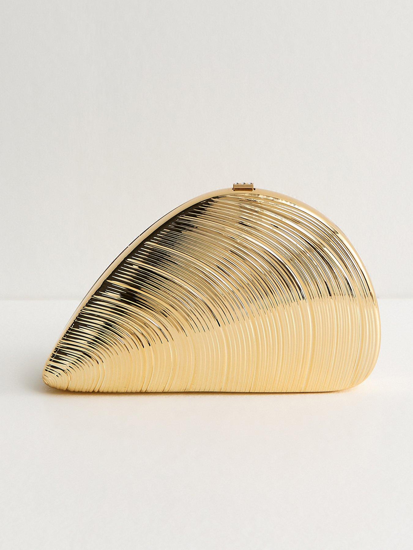 New Look Clam Shell Box Clutch Bag - Gold | Very