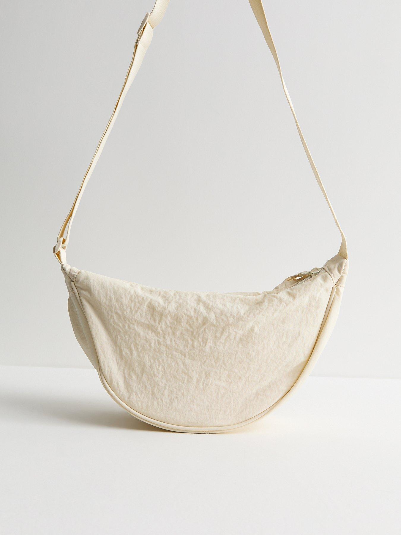 Image 3 of 5 of New Look Cream Plain Curved Crossbody Bag