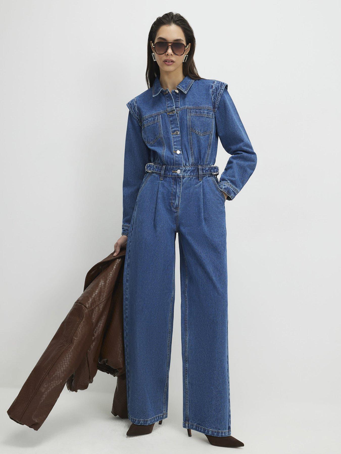 Image 1 of 4 of River Island Craig Power Should Denim Jump - Blue