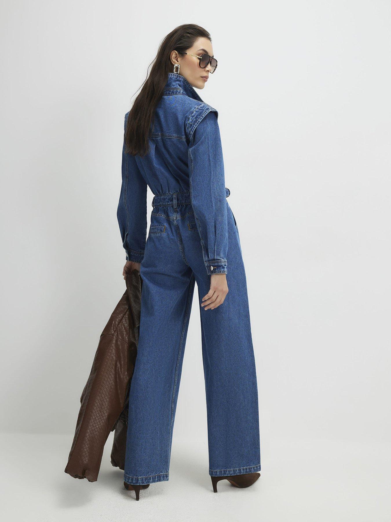 Image 2 of 4 of River Island Craig Power Should Denim Jump - Blue