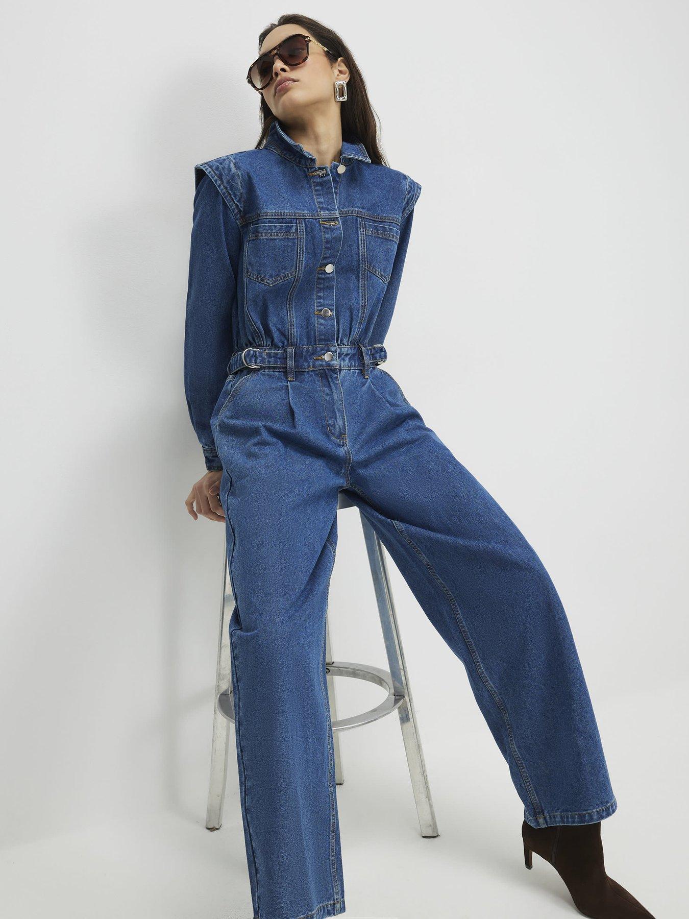 Image 3 of 4 of River Island Craig Power Should Denim Jump - Blue