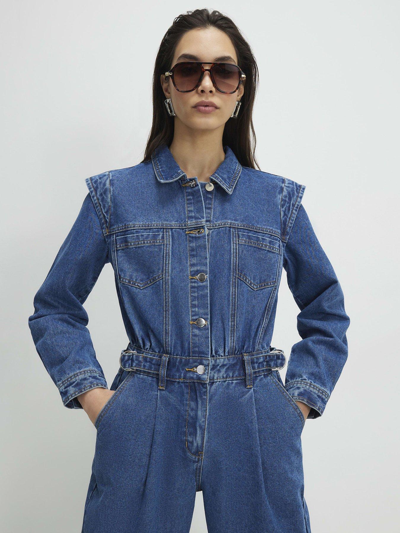 Image 4 of 4 of River Island Craig Power Should Denim Jump - Blue