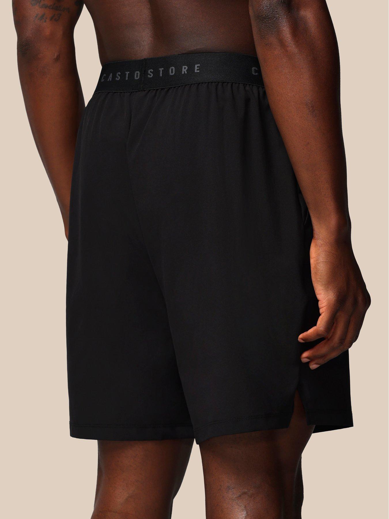 Image 2 of 7 of Castore Mens Training 7 Inch Branded Elastic Shorts - Black