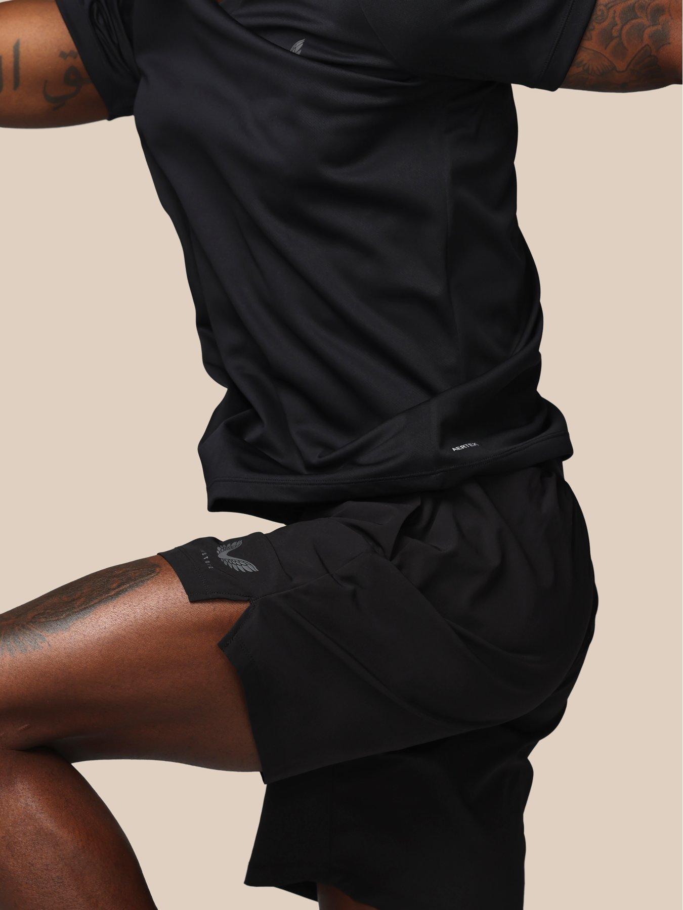 Image 4 of 7 of Castore Mens Training 7 Inch Branded Elastic Shorts - Black