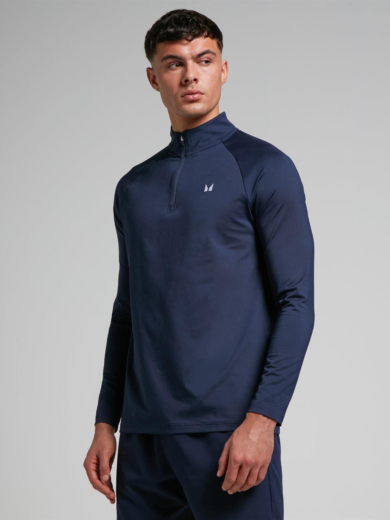 MyProtein Mens Training Essentials 1/4 Zip Top, Navy, Size S, Men