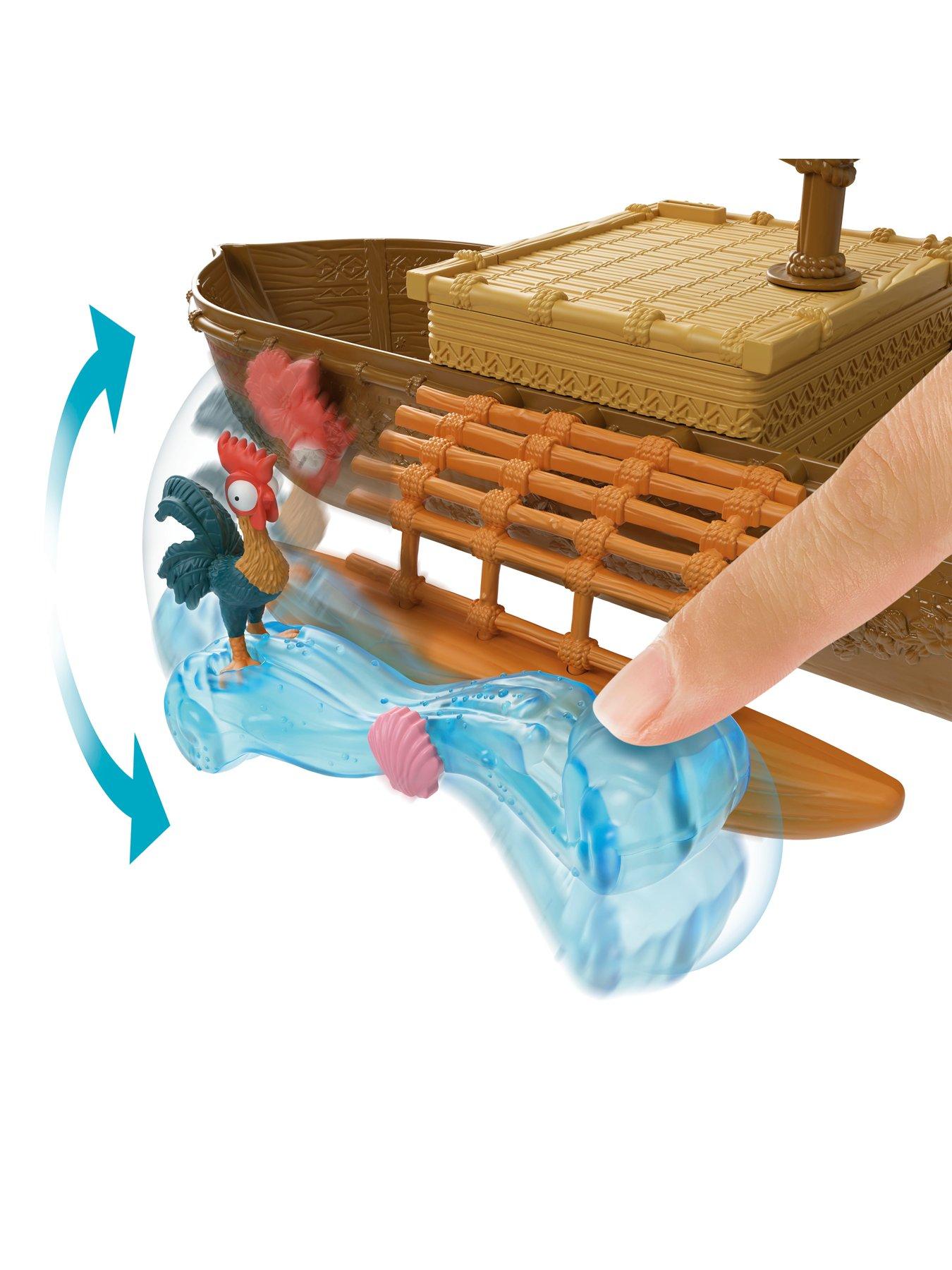 Image 3 of 7 of Disney Moana Floating Ocean Voyager Canoe Playset with 5 Play Areas, 9 Accessories &amp; Animal Figure
