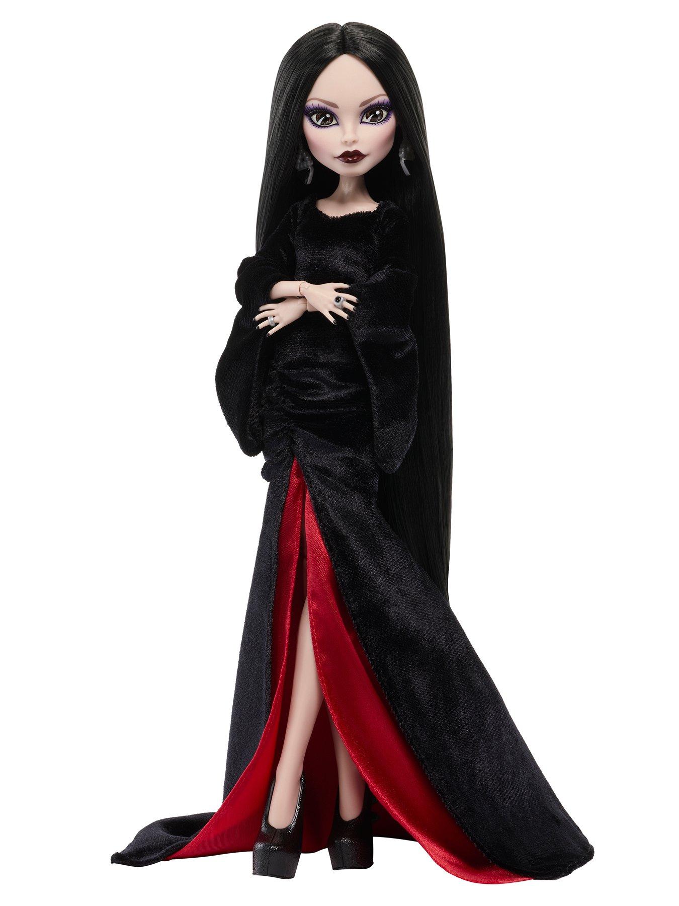 Image 2 of 5 of Monster High x Wednesday Collectible Doll, Morticia Addams in Black Velvet Dress