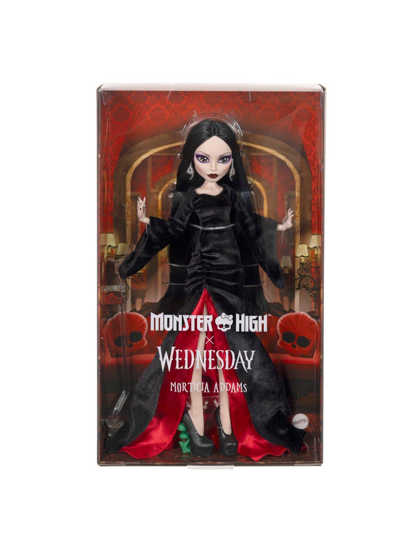 Image 5 of 5 of Monster High x Wednesday Collectible Doll, Morticia Addams in Black Velvet Dress