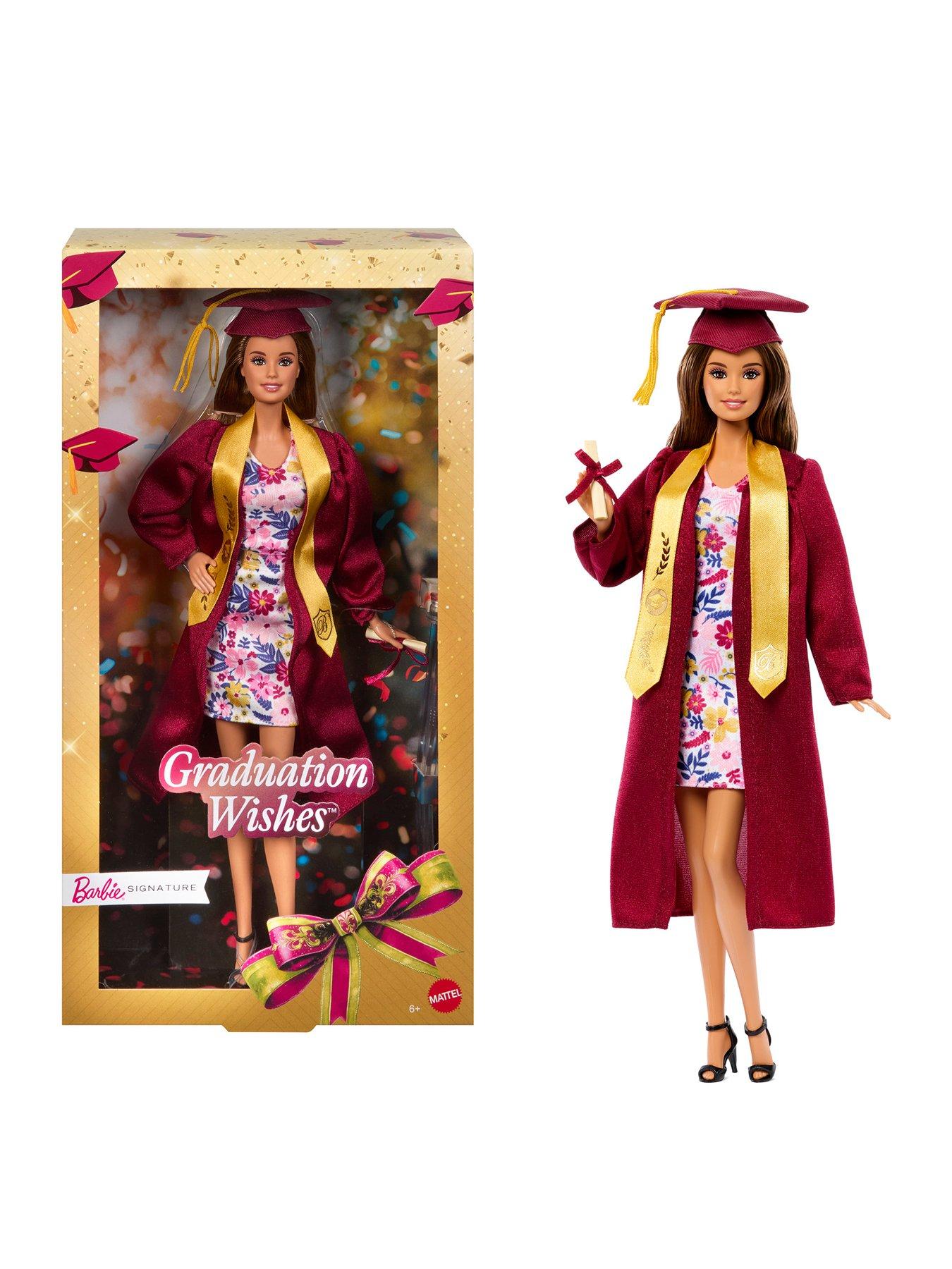 Barbie Signature Graduation Wishes Fashion Doll with Burgundy Robe  &  Tassel Cap, Collectible Gift