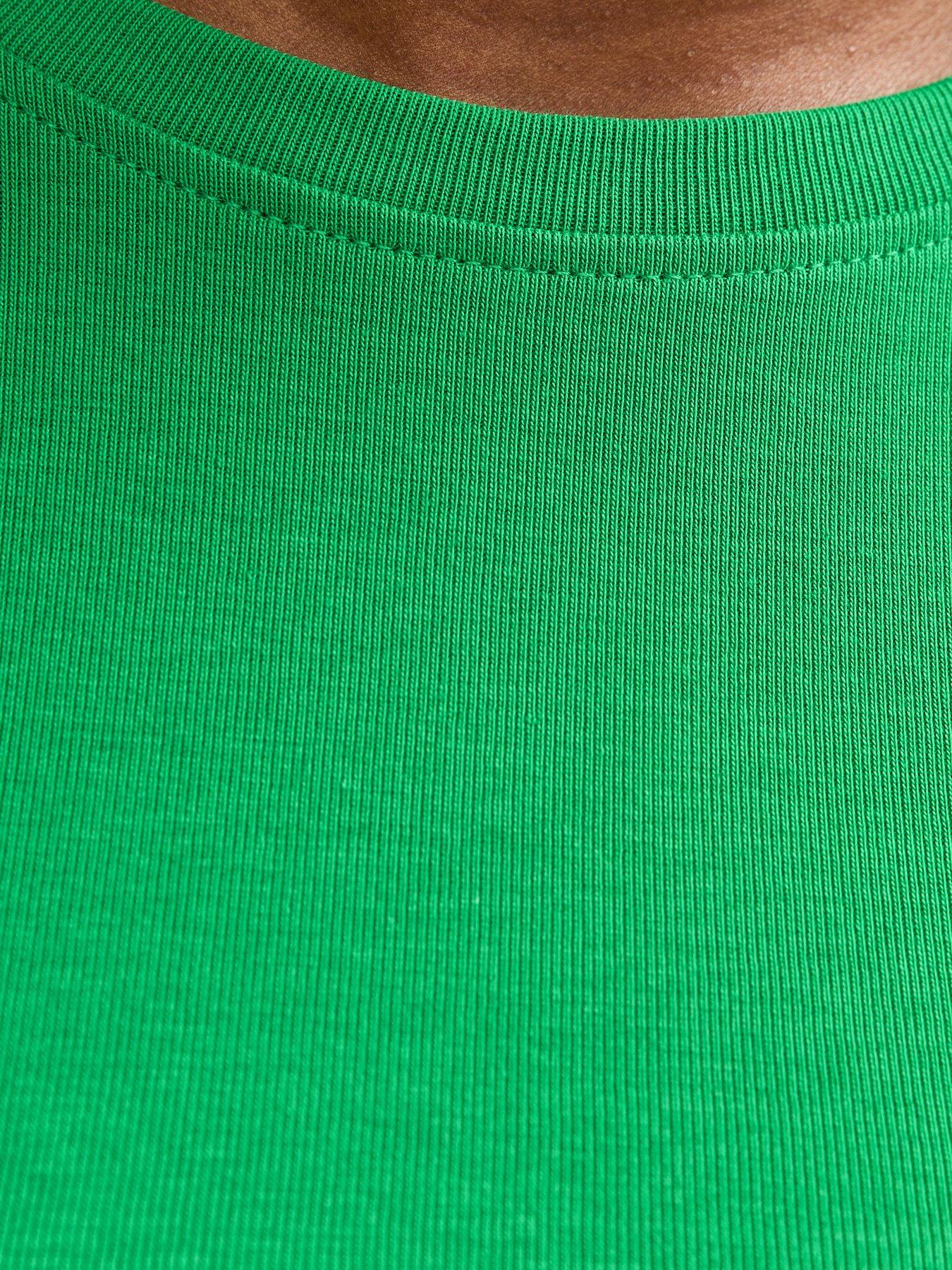 Image 5 of 5 of New Look Short Sleeve Fitted Top - Dark Green