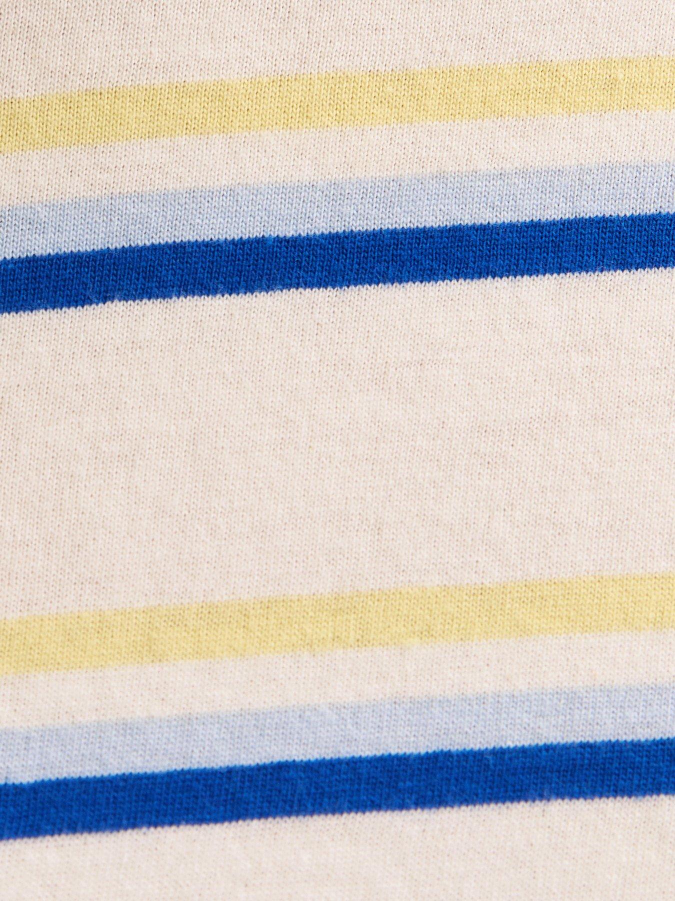 Image 5 of 5 of New Look White Striped Boxy Fit T-Shirt - Cream