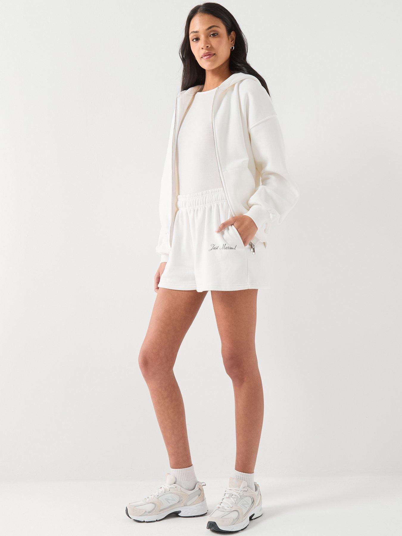 Image 3 of 5 of Six Stories Just Married Relaxed Shorts - White