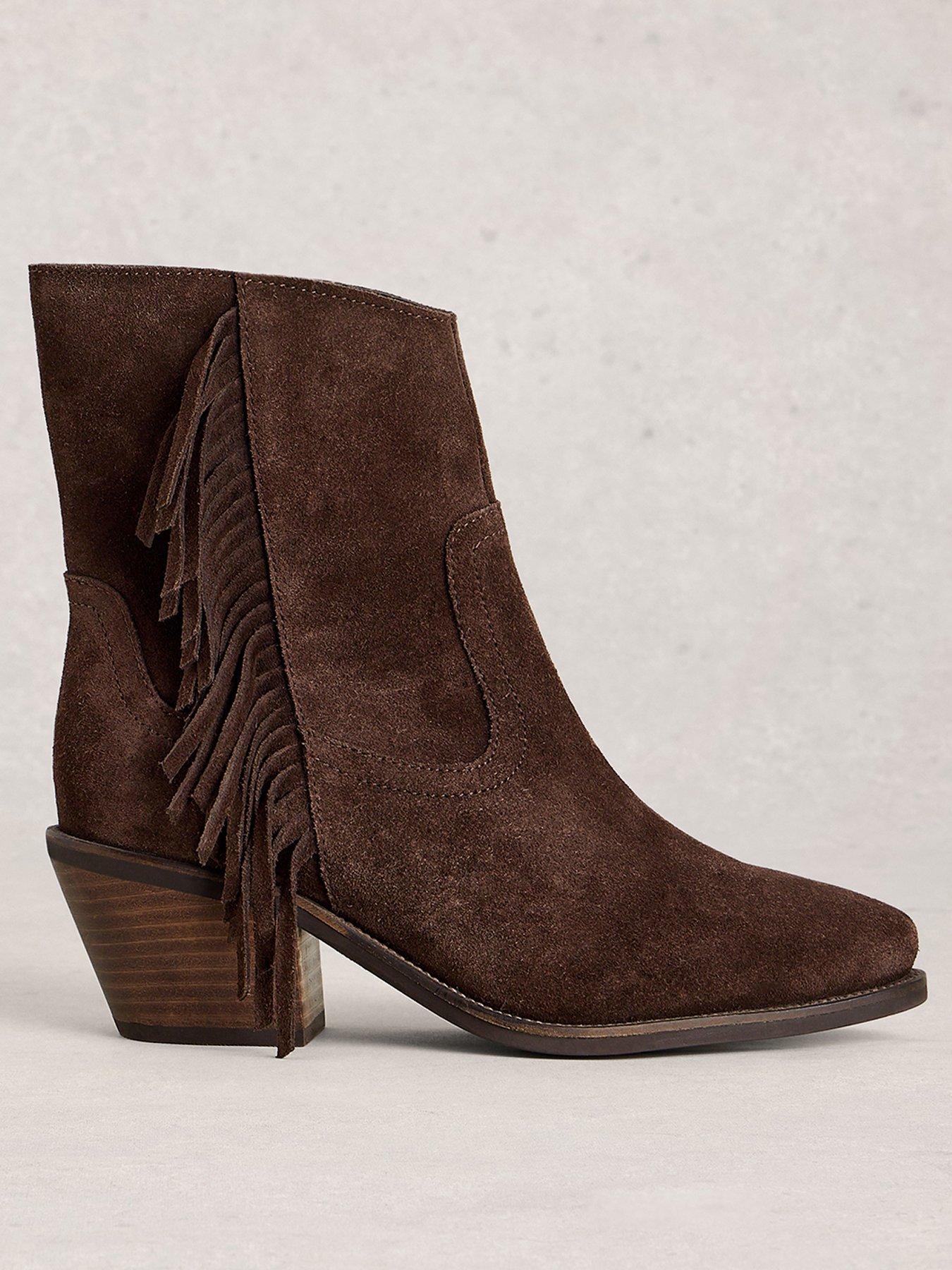 White Stuff Cherry Fringe Ankle Boot - Brown