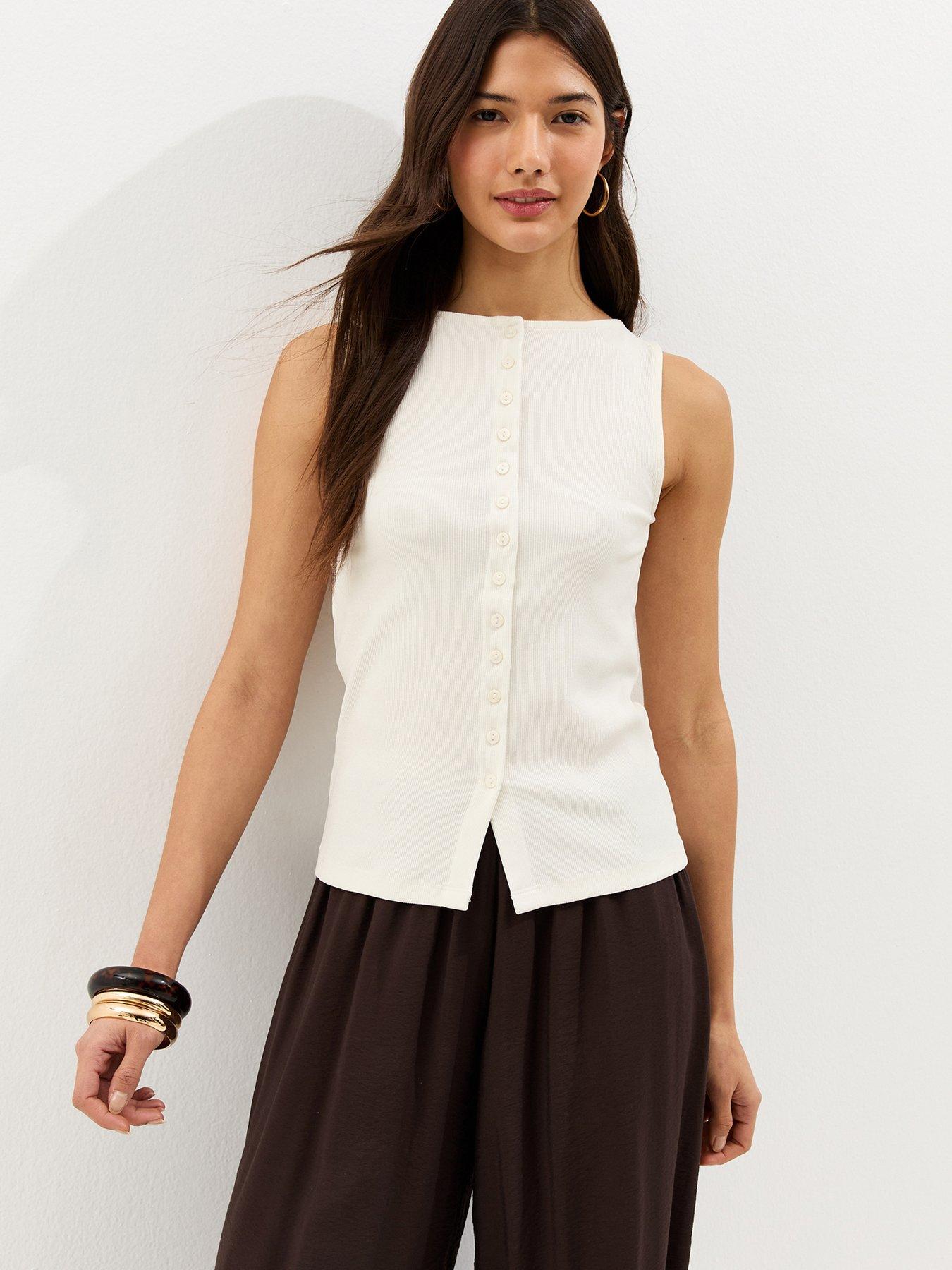 new-look-button-through-tank-top-cream