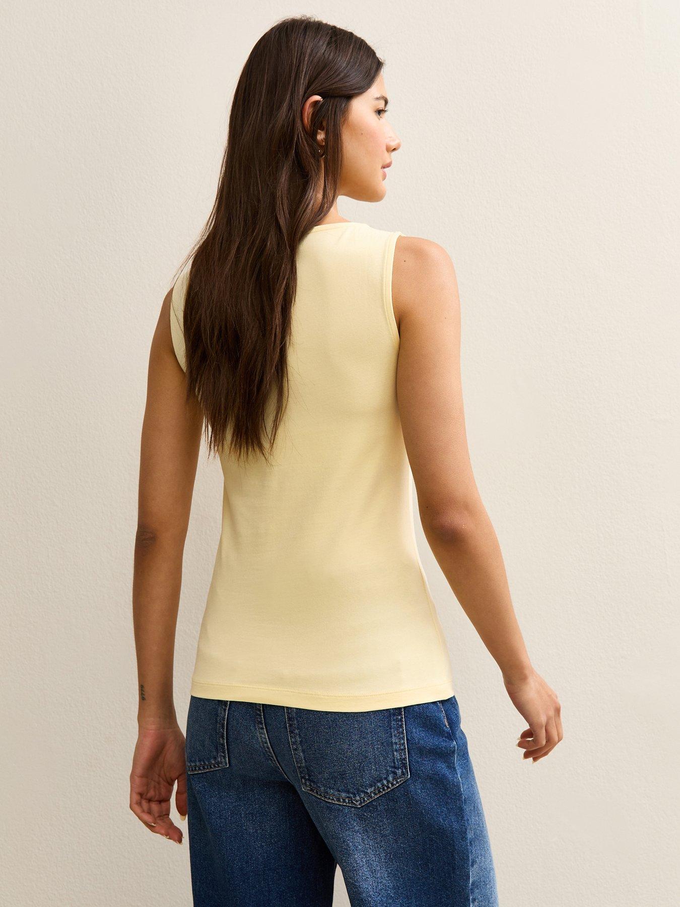 Image 2 of 5 of New Look Light Yellow Slash Neck Vest Top