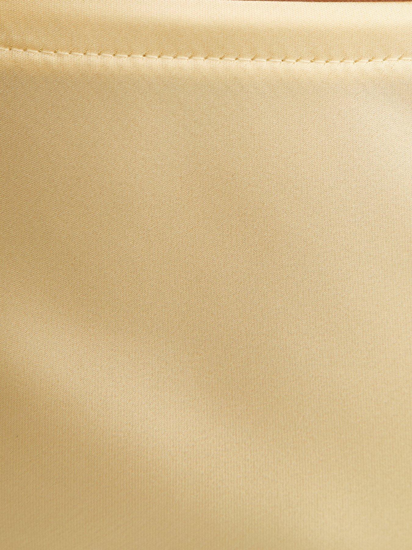 Image 5 of 5 of New Look Satin Bias Cut Midi Skirt - Light Yellow