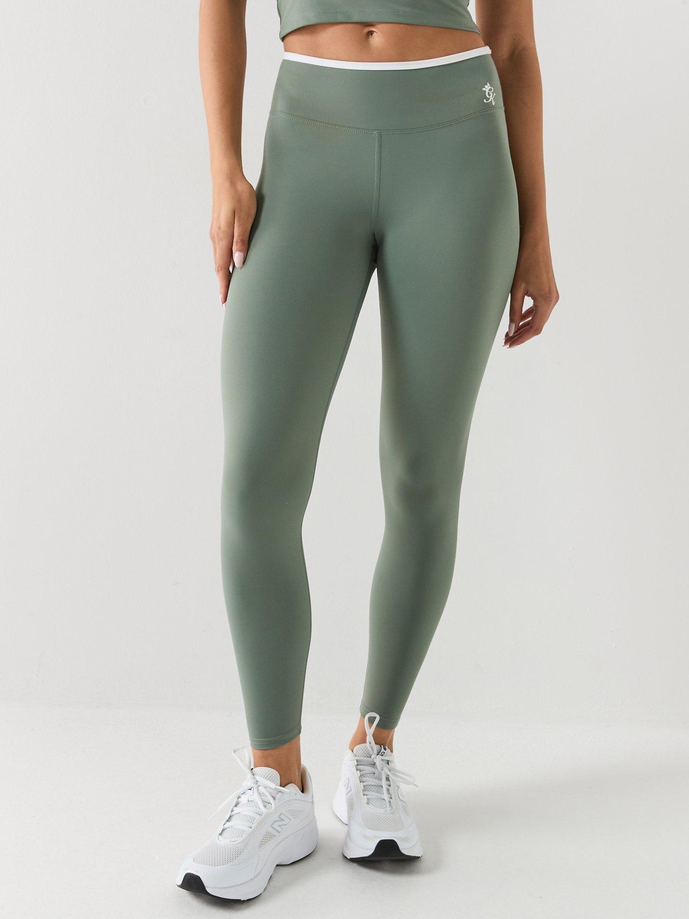 Gym King Womens 365 Contrast Leggings - Green