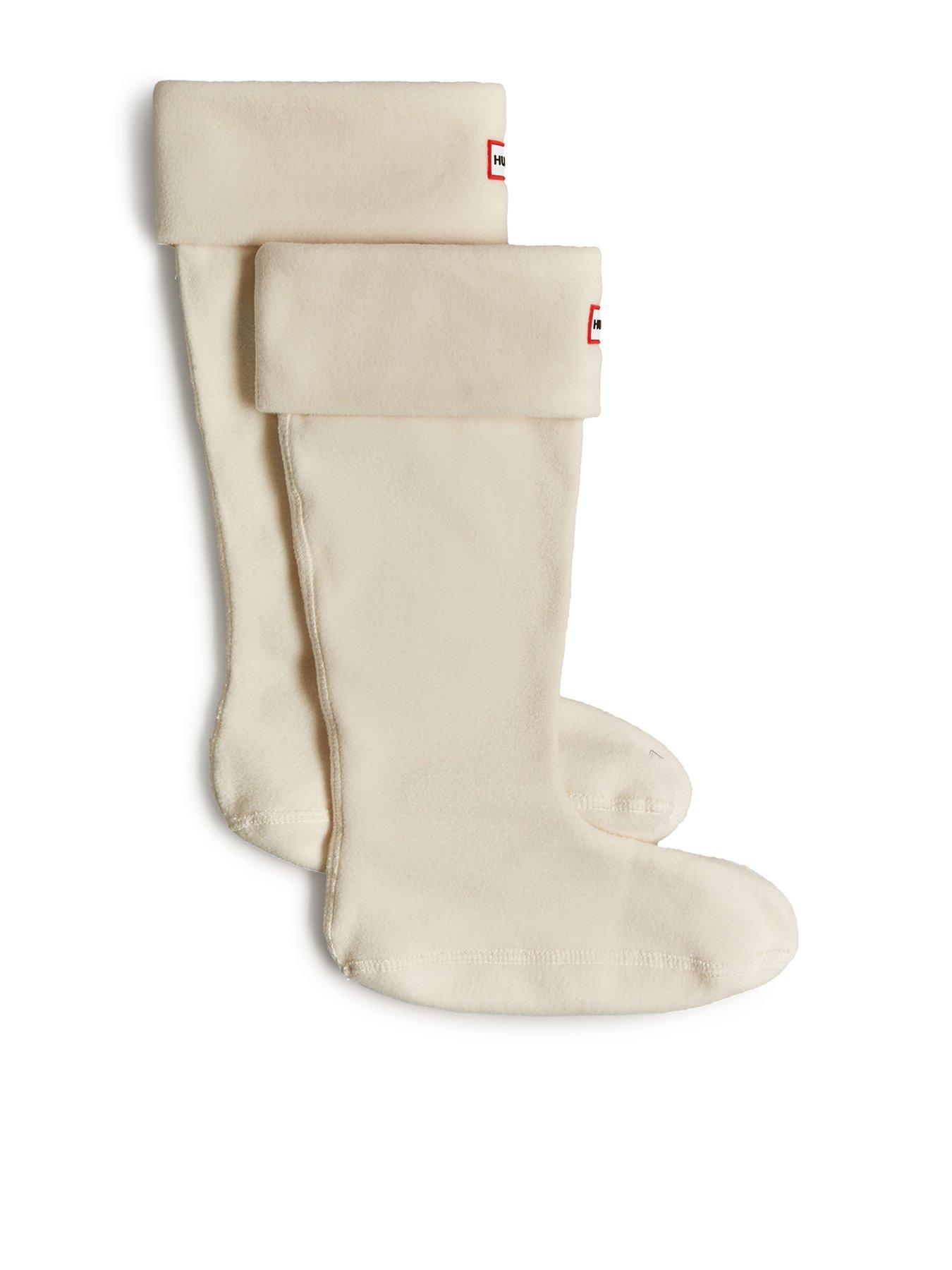 Hunter Fleece Tall Boot Socks - White