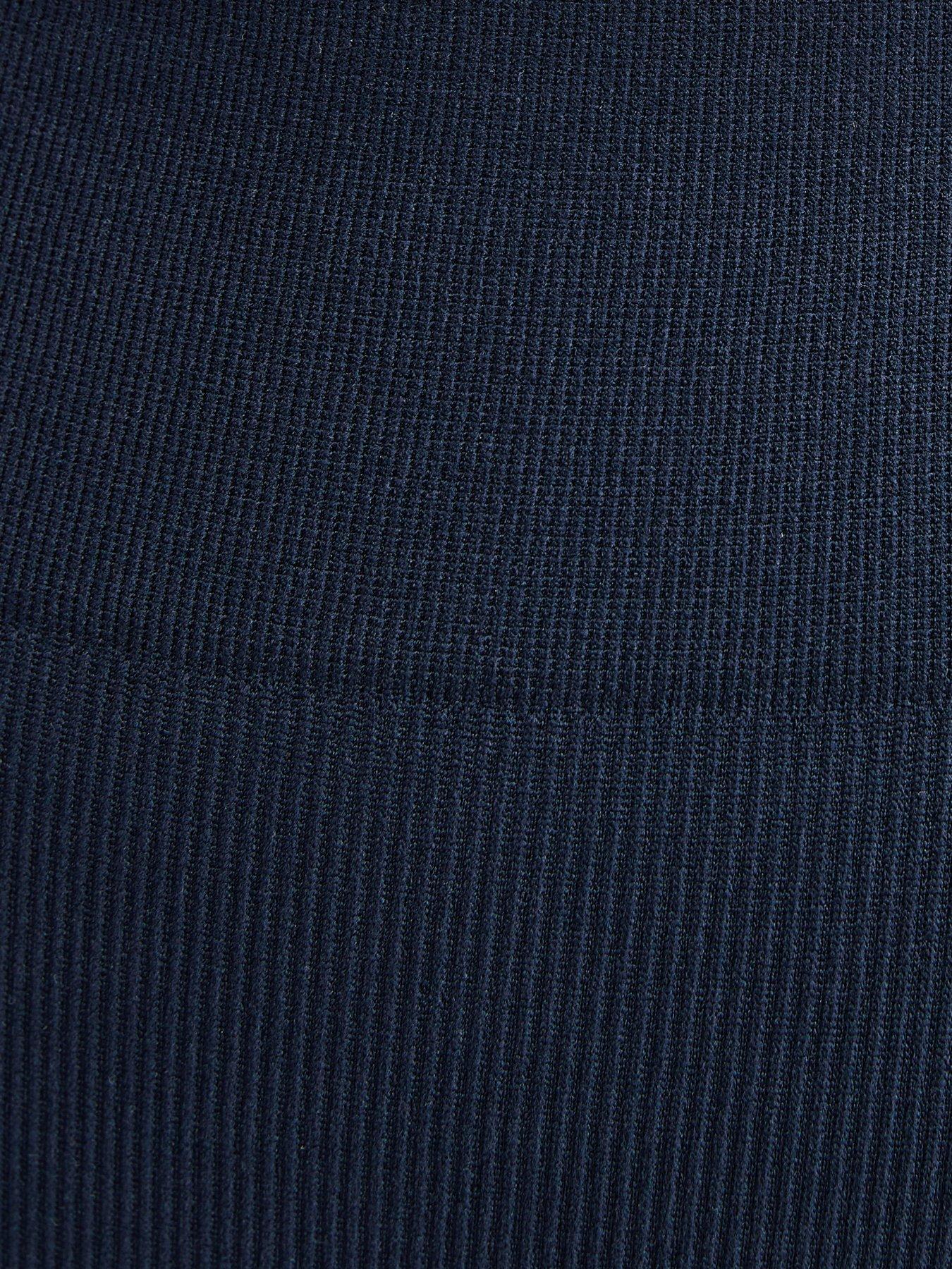 Image 5 of 5 of New Look Navy Seamless Ribbed Jersey Leggings - Blue