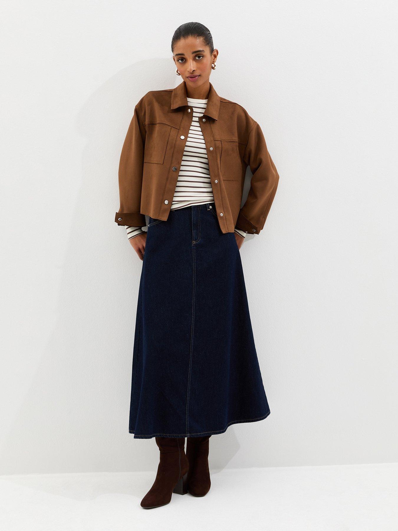 New Look Tan Faux Suede Boxy Shacket - Brown | Very