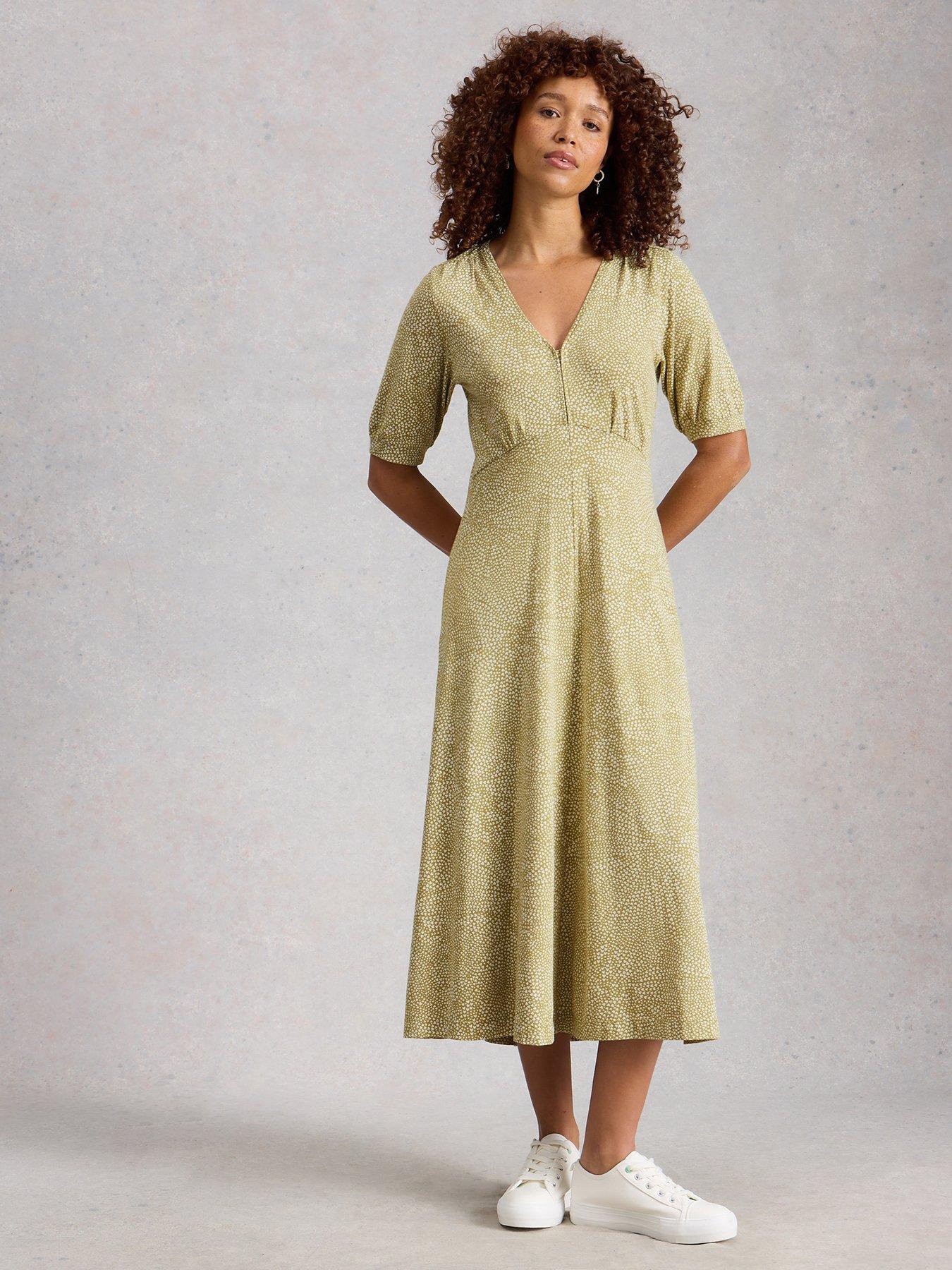 White Stuff Megan Jersey Dress, Green, Size 14, Women