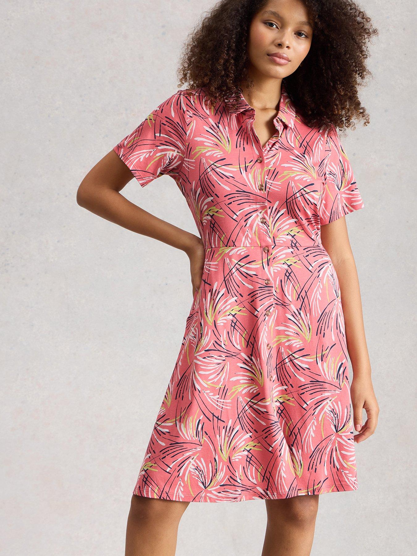 White Stuff Ria Jersey Shirt Dress - Pink