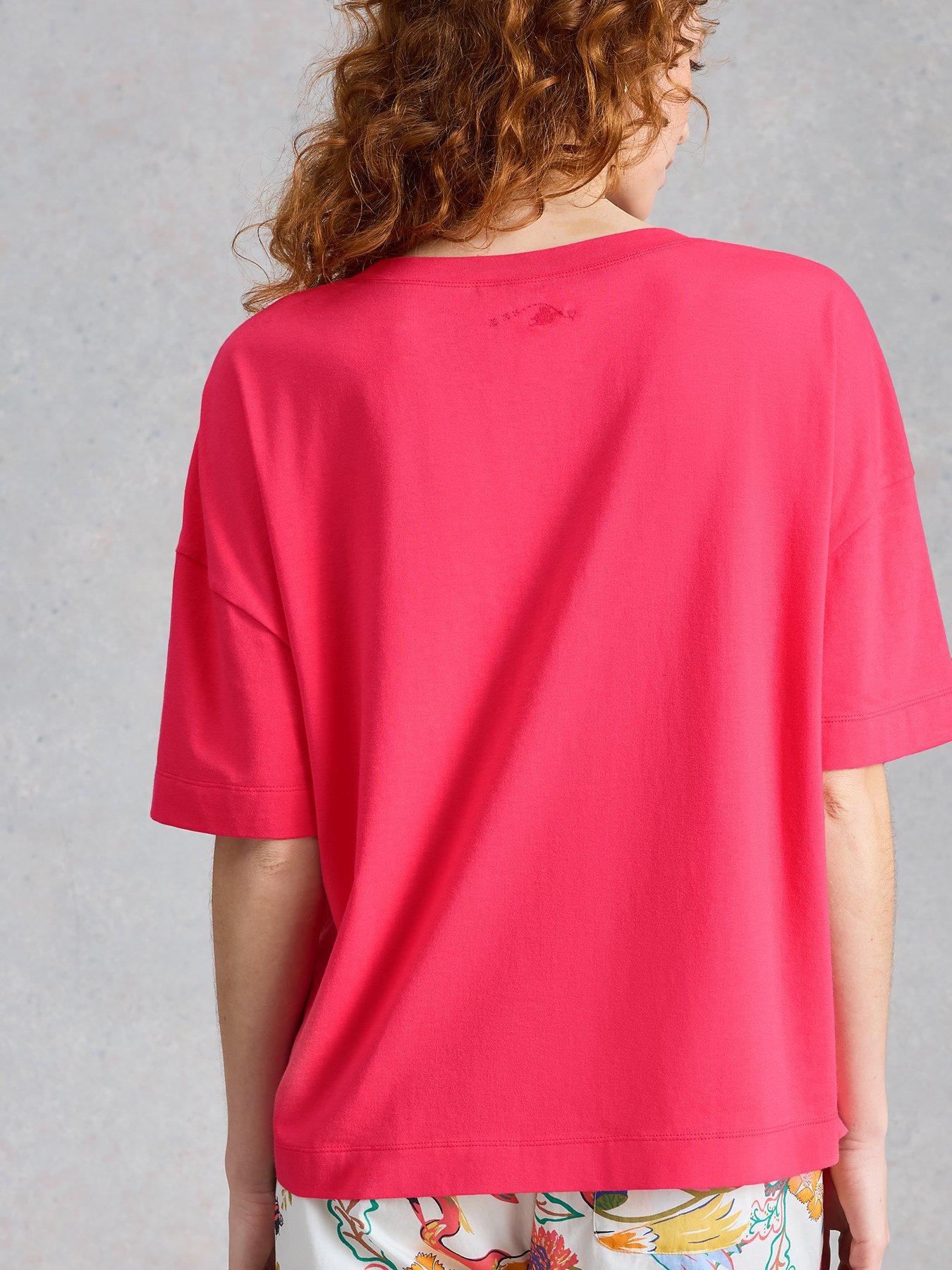 Image 2 of 6 of White Stuff Maya Boxy Pyjama T-Shirt - Pink