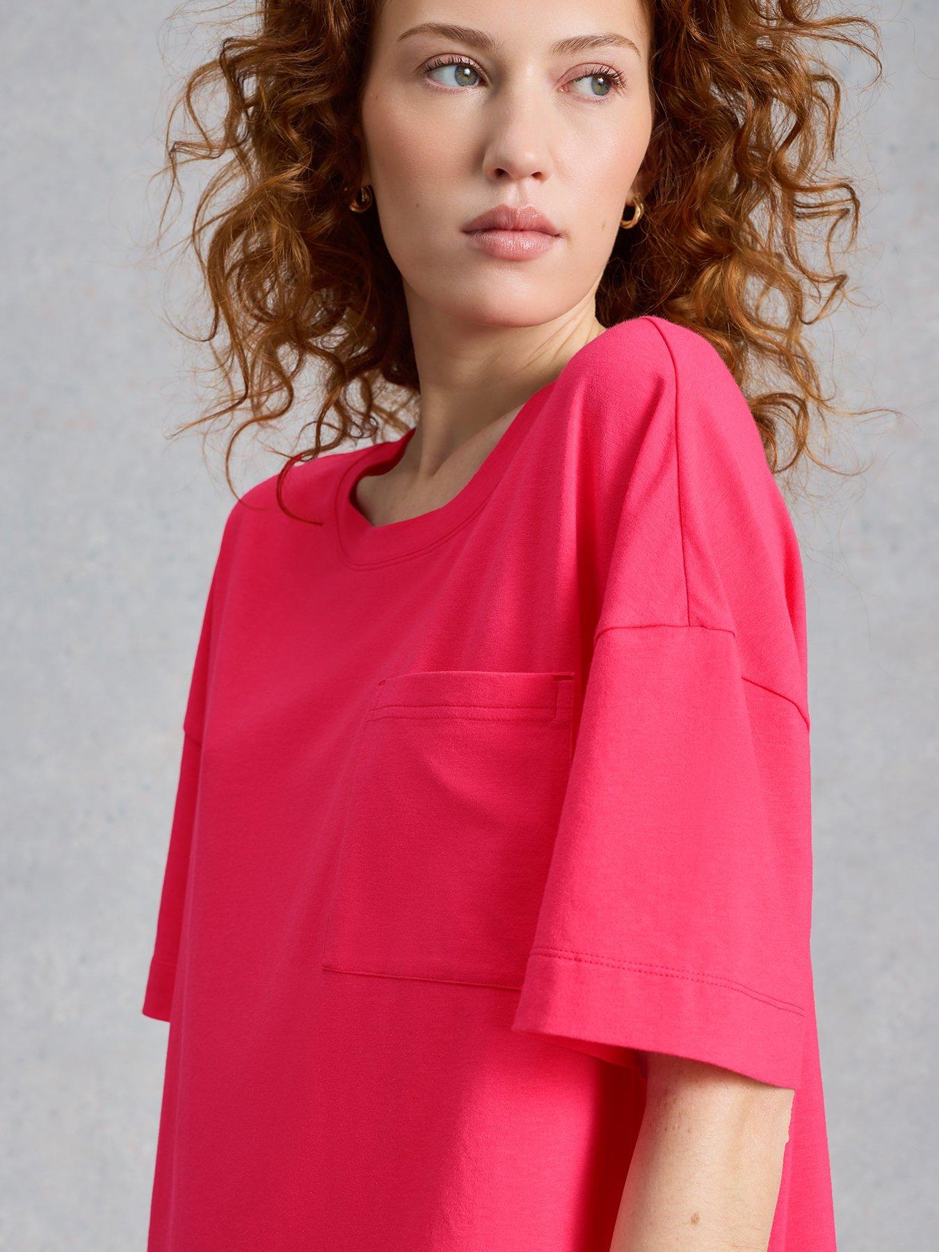 Image 4 of 6 of White Stuff Maya Boxy Pyjama T-Shirt - Pink