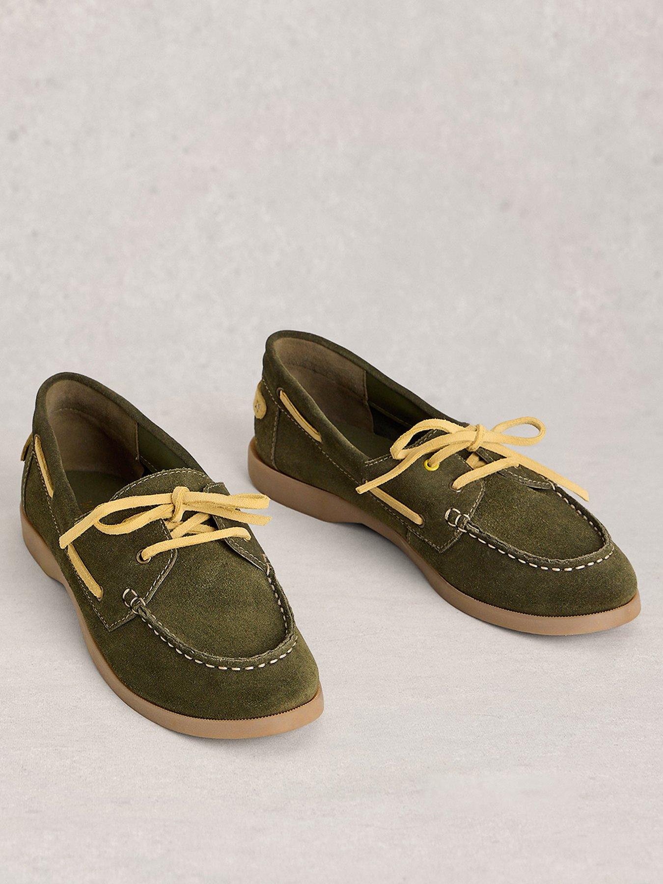 Image 2 of 4 of White Stuff Boat Lace Up Shoe - Green