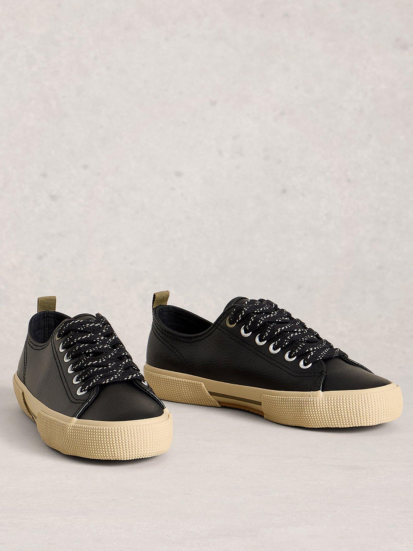 Image 2 of 4 of White Stuff Pippa Leather Lace Up Trainer - Black