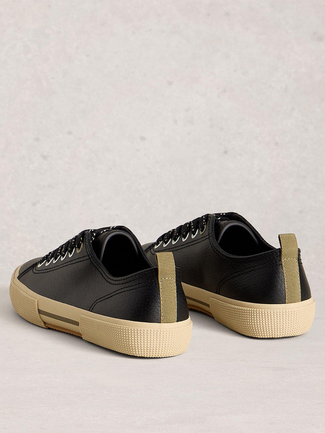 Image 3 of 4 of White Stuff Pippa Leather Lace Up Trainer - Black