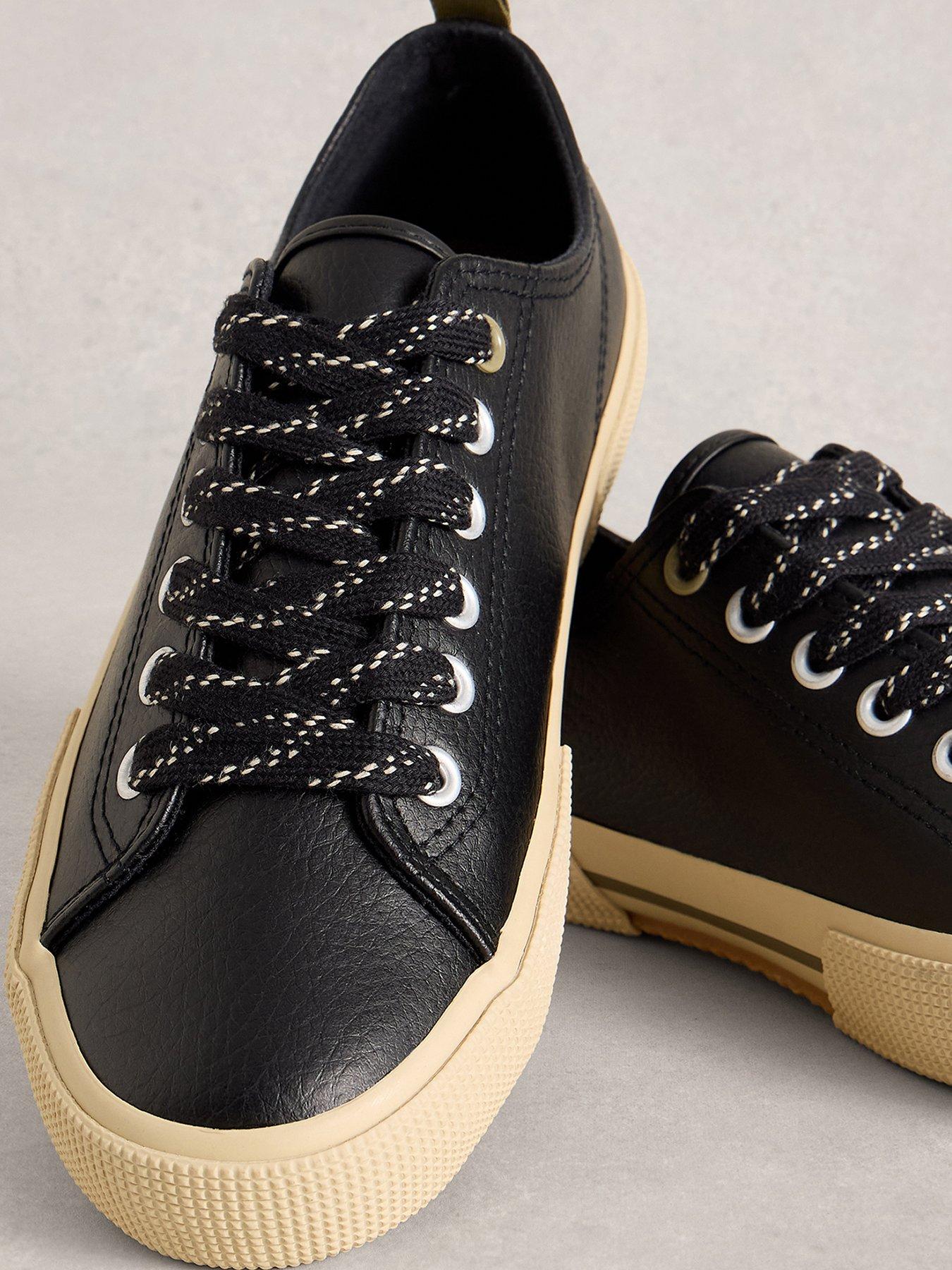 Image 4 of 4 of White Stuff Pippa Leather Lace Up Trainer - Black